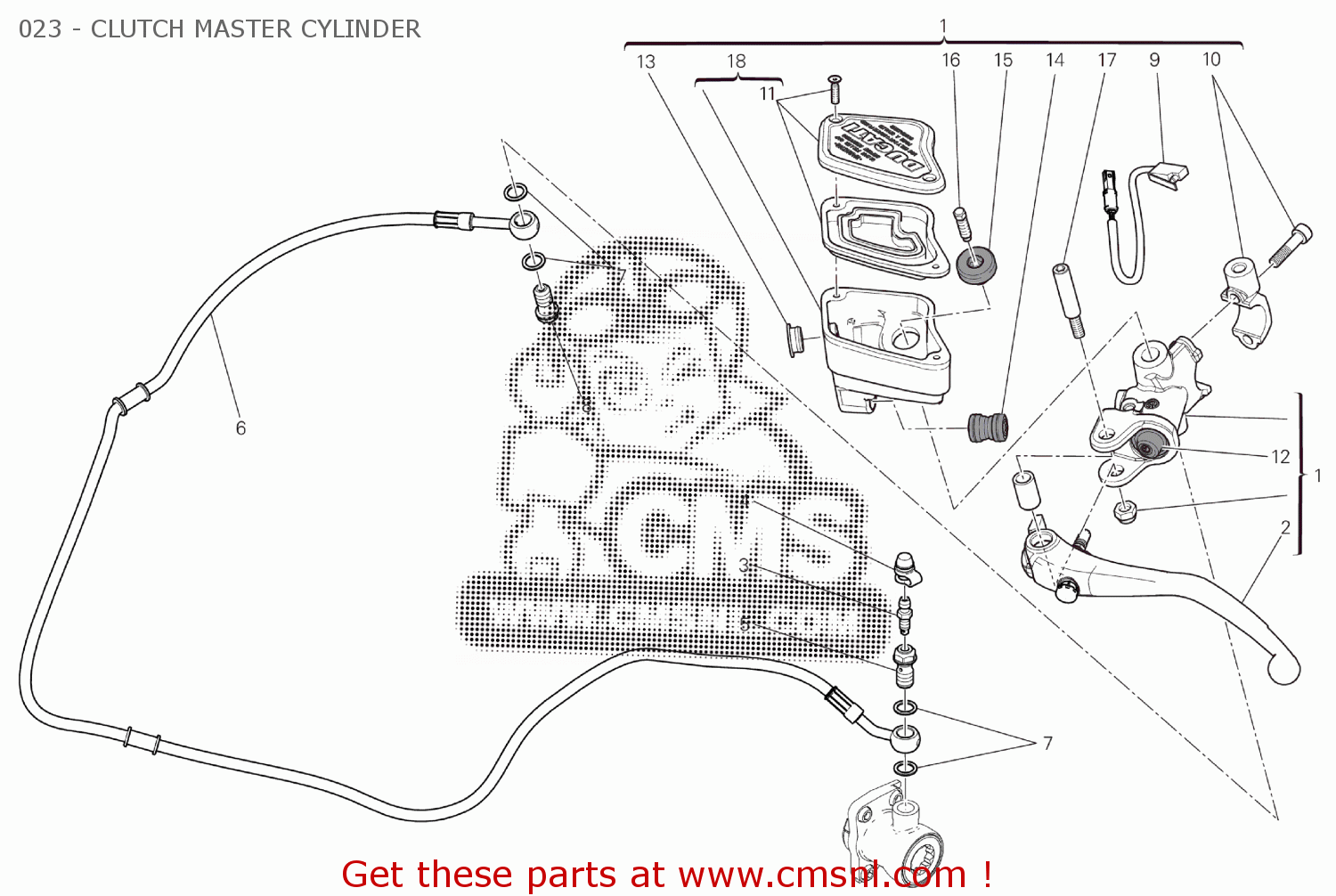63040702A Clutch Master Cylinder Ducati buy the 63040702A at CMSNL