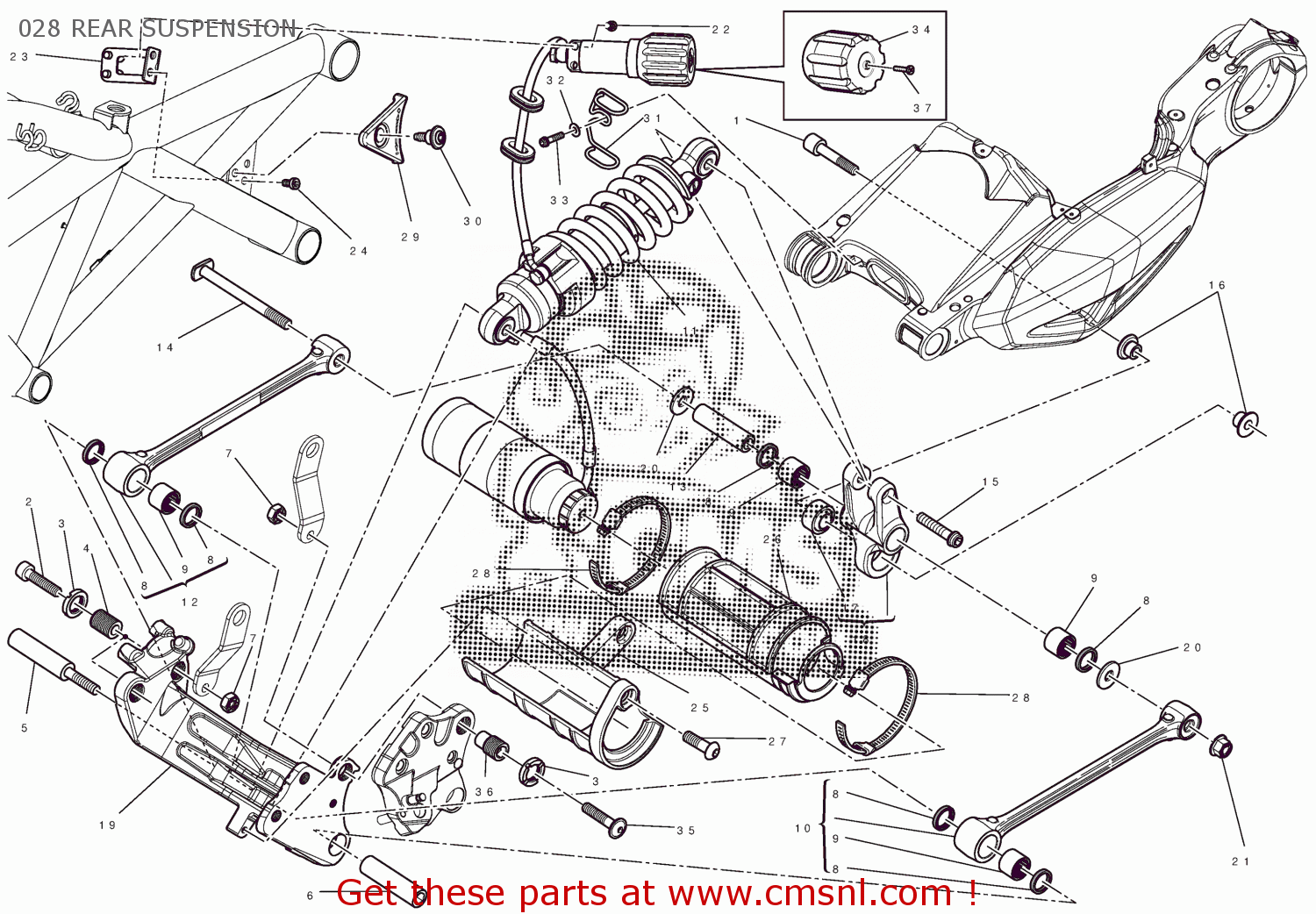 Ducati HOLDER, SHOCK ABSORBER ADJUSTER 83016423A Ducati HOLDER, SHOCK ABSORBER ADJUSTER 83016423A