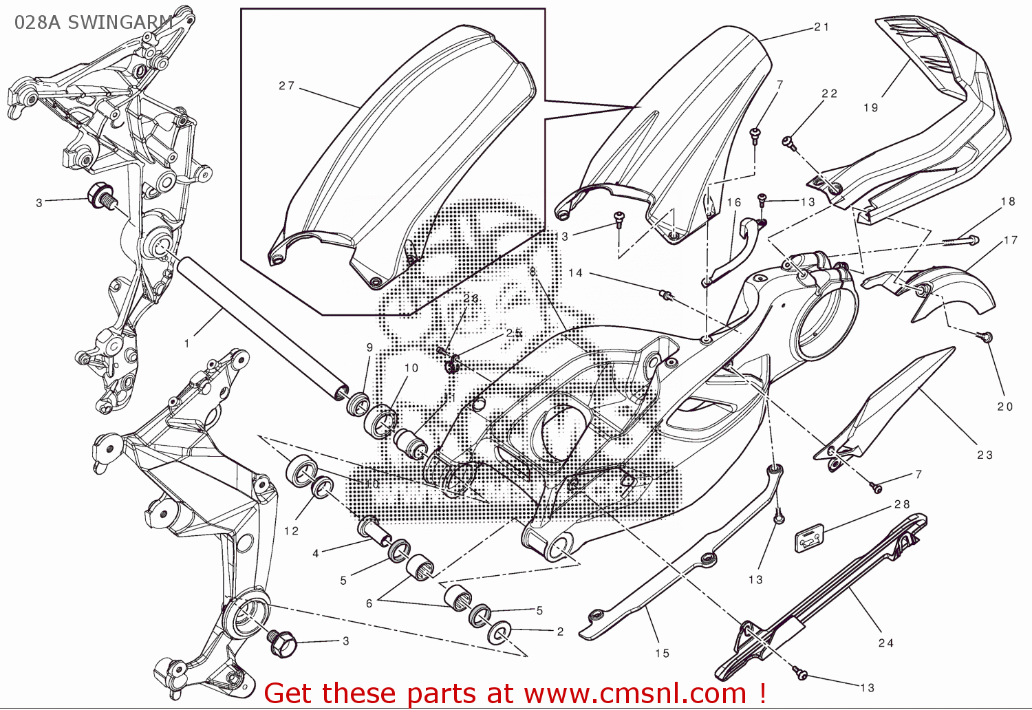 36911241A Axle, Rear Swing Arm Ducati buy the 36911241A at CMSNL