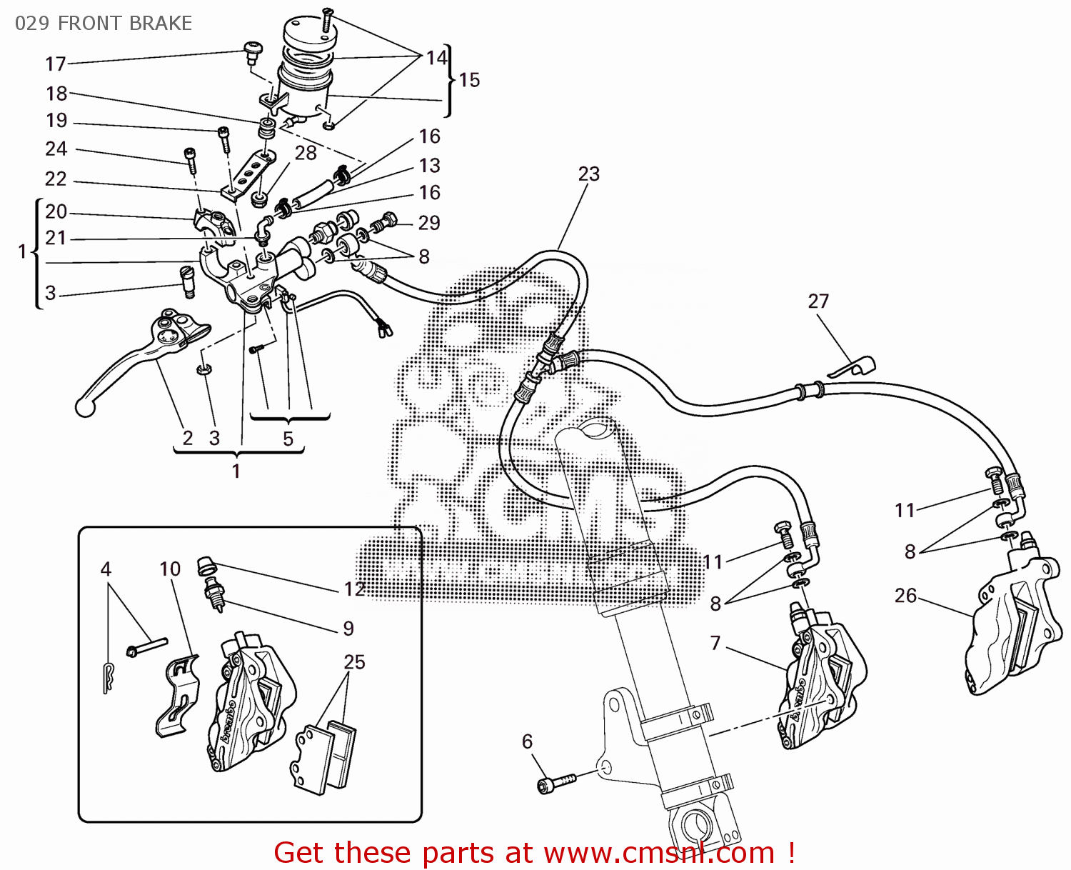 RESERVOIR, BRAKE FLUID for MTS1200 2011 EU (MULTISTRADA 1200) 9151 ...