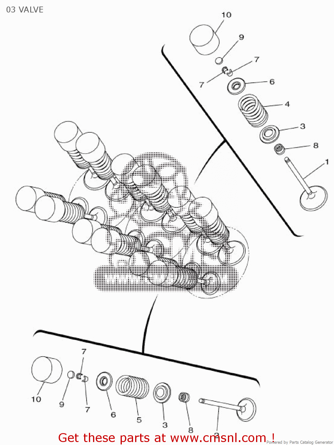 1RC1212100 Valve, Exhaust Yamaha buy the 1RC1212100 at CMSNL