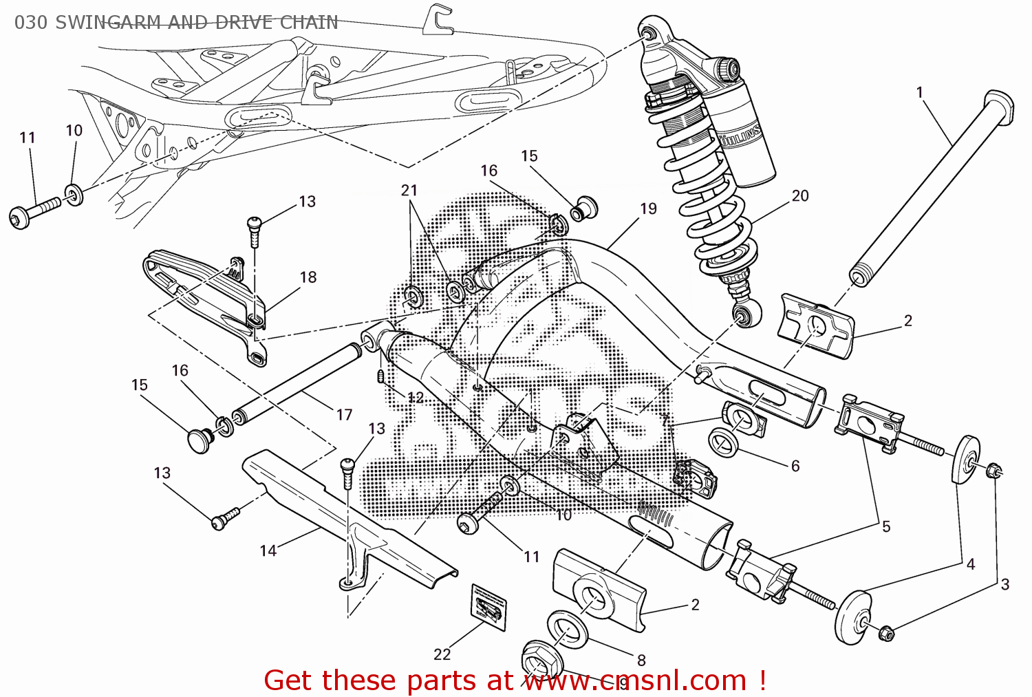 36911171A Axle, Rear Swing Arm Ducati buy the 36911171A at CMSNL