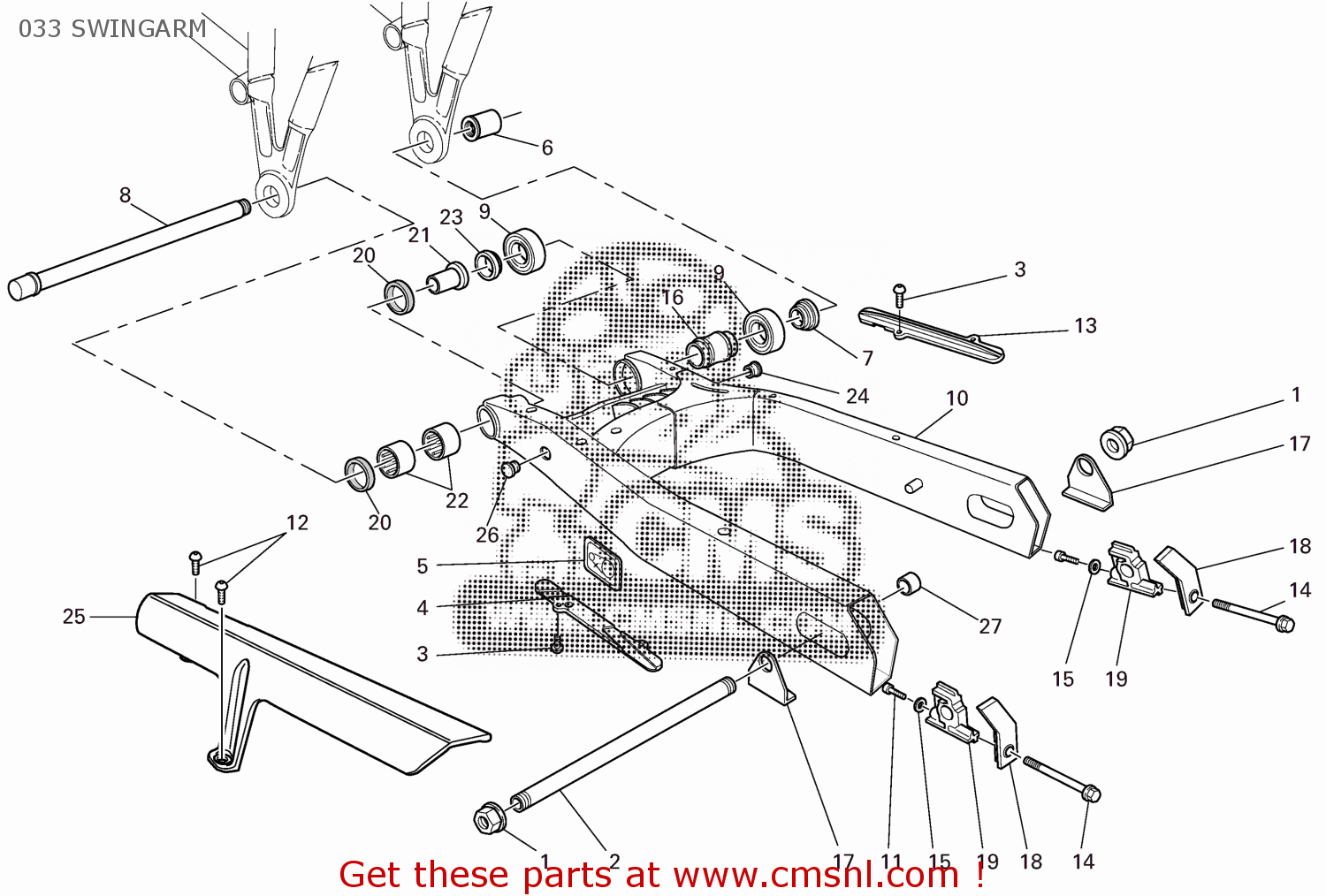 37010712B: Rear Swinging Arm Ducati - buy the 37010712B at CMSNL