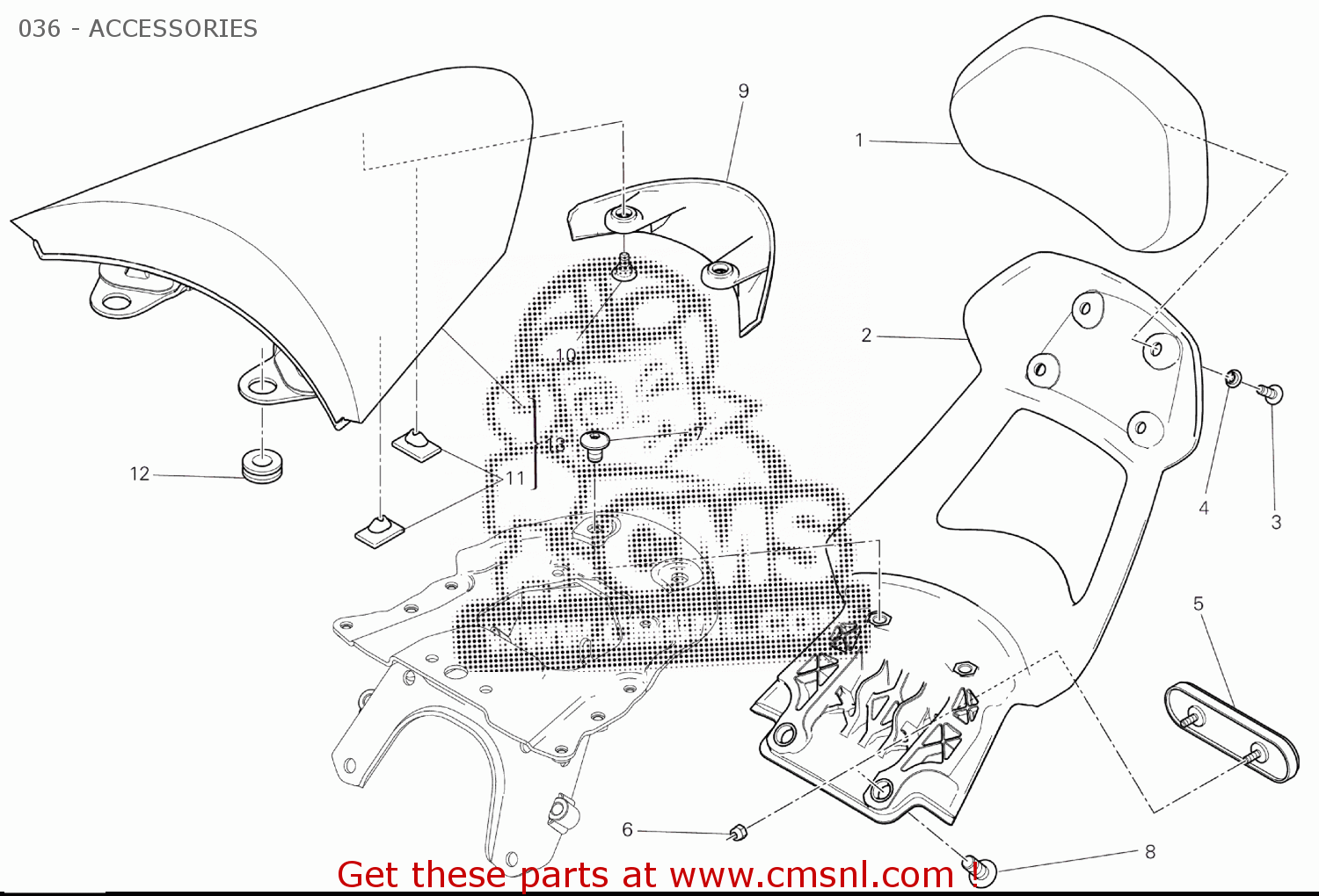 59513121AA Seat Back Ducati buy the 59513121AA at CMSNL