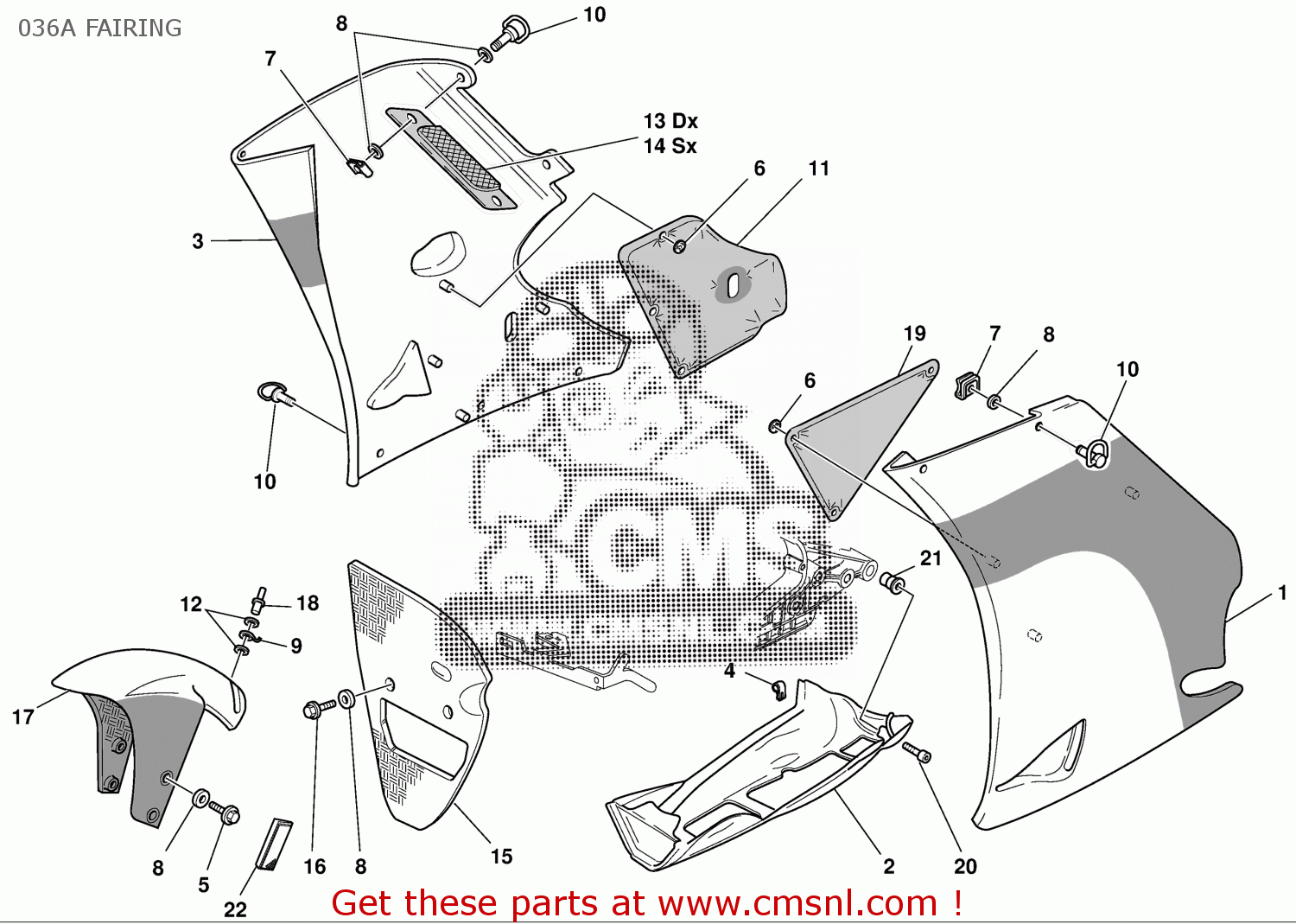 48010941AH: Fairing, Rh Ducati - buy the 48010941AH at CMSNL