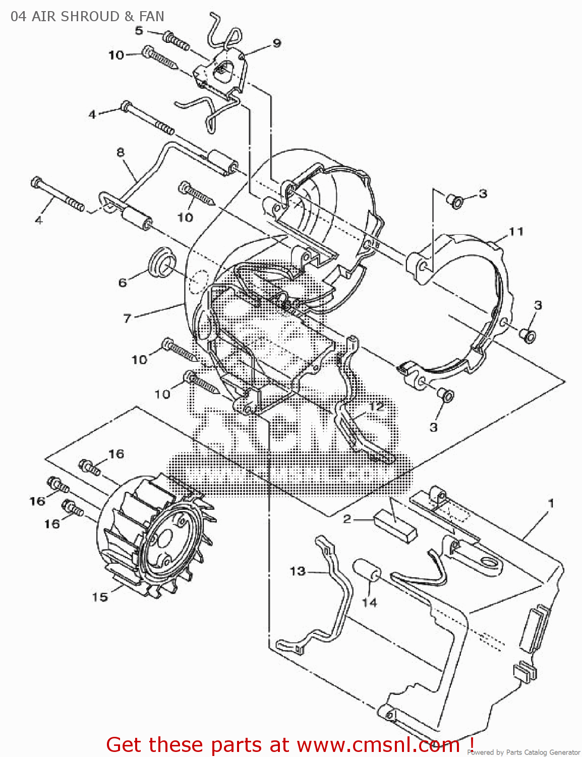 4P7E265100: Air Shroud, Cylinder 1 Yamaha - buy the 4P7-E2651-00 at CMSNL