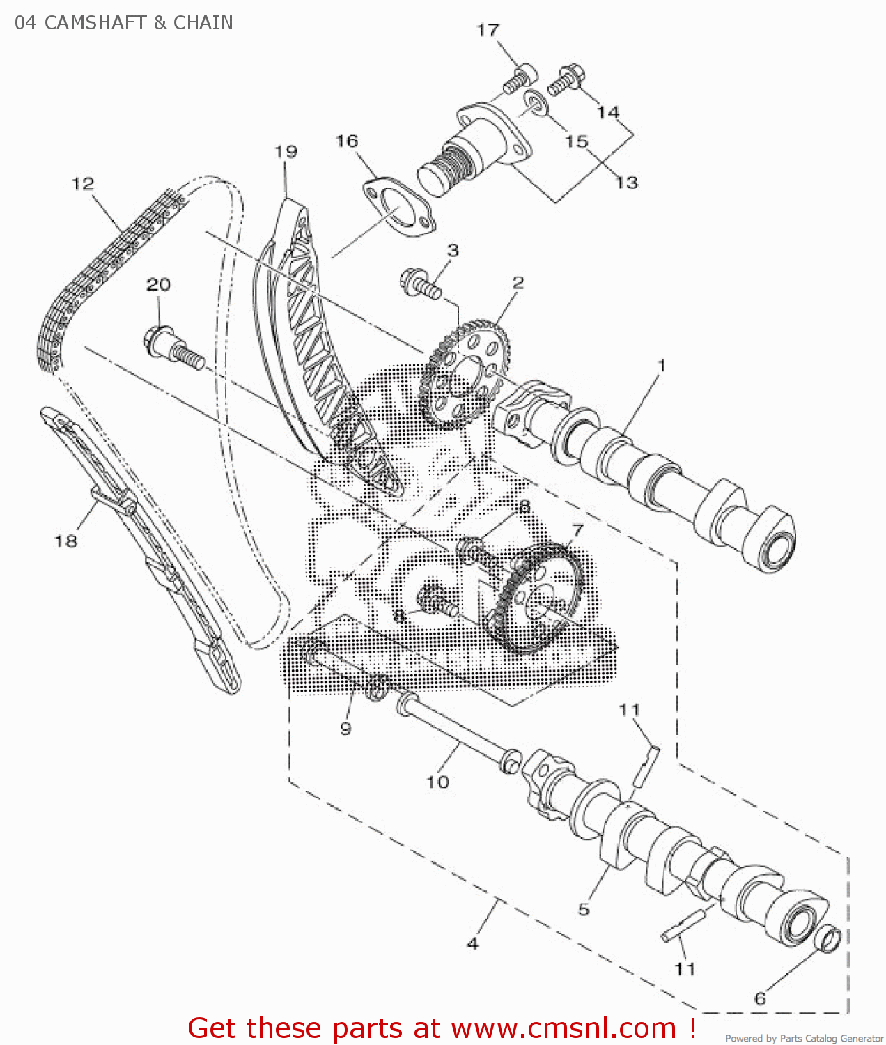 1WS1221001: Tensioner Assy, Cam Chain Yamaha - buy the 1WS-12210-01 at ...