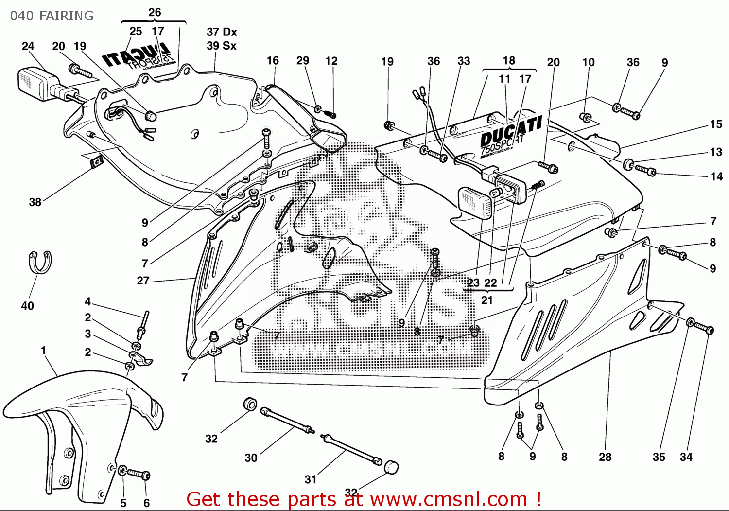 Ducati FAIRING, RH 48030851A Ducati FAIRING, RH 48030851A