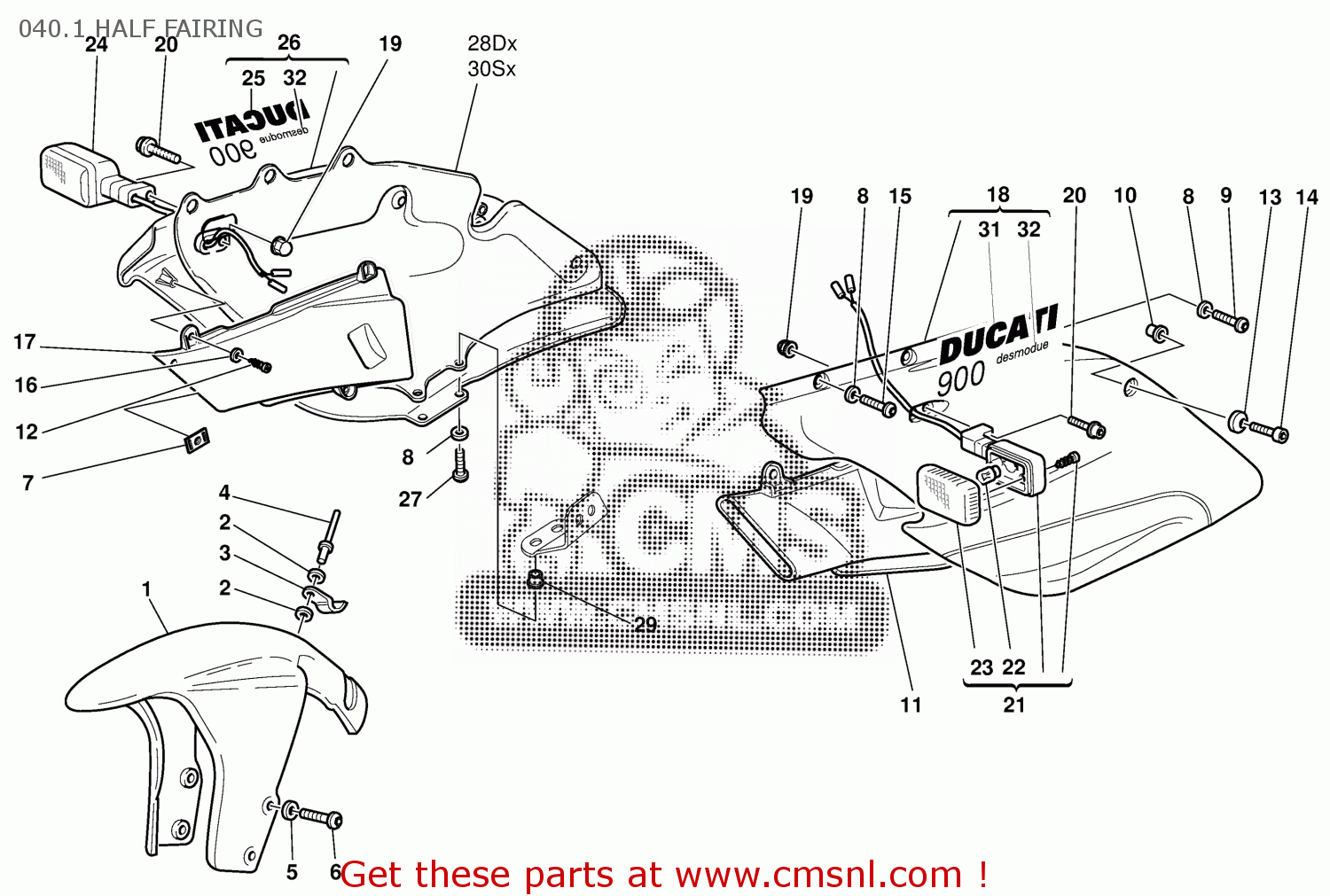 48010851BB: Fairing, Rh Ducati - buy the 48010851BB at CMSNL