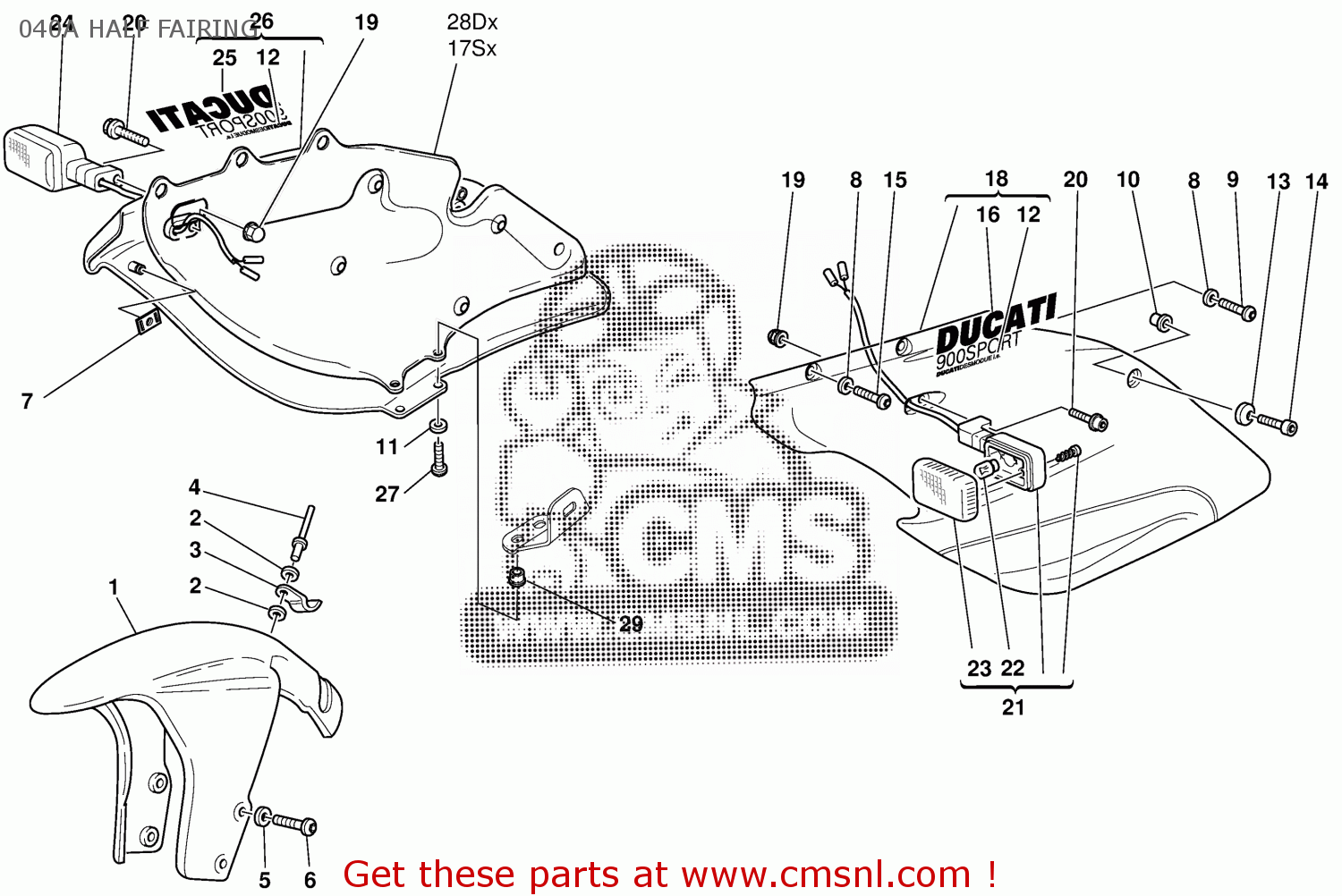 48011011A: Fairing, Lh Ducati - buy the 48011011A at CMSNL