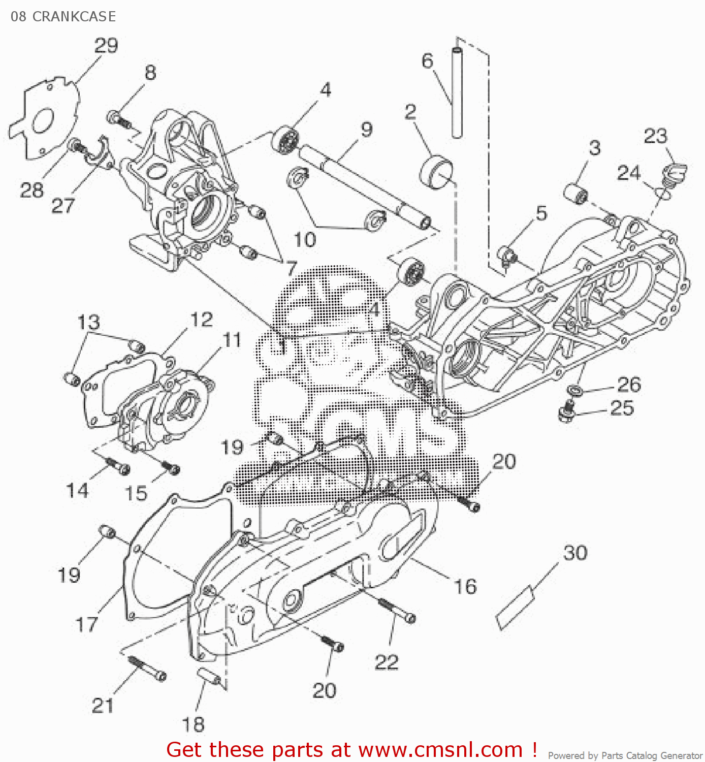 2DKE515000: Crankcase Assy Yamaha - buy the 2DK-E5150-00 at CMSNL