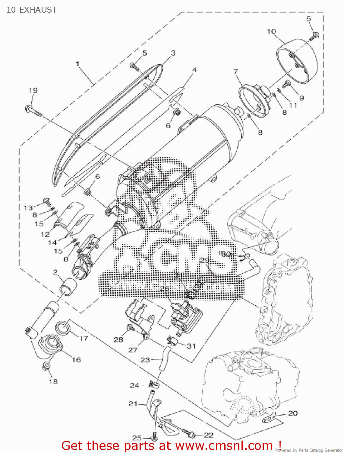 34B1461100: Pipe, Exhaust 1 Yamaha - buy the 34B-14611-00 at CMSNL