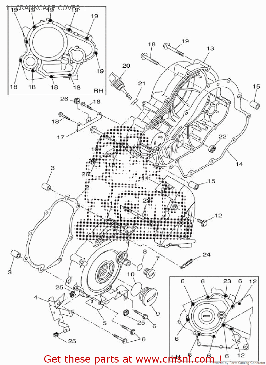 5D7E541140: Cover, Crankcase 1 Yamaha - buy the 5D7-E5411-40-00 at CMSNL