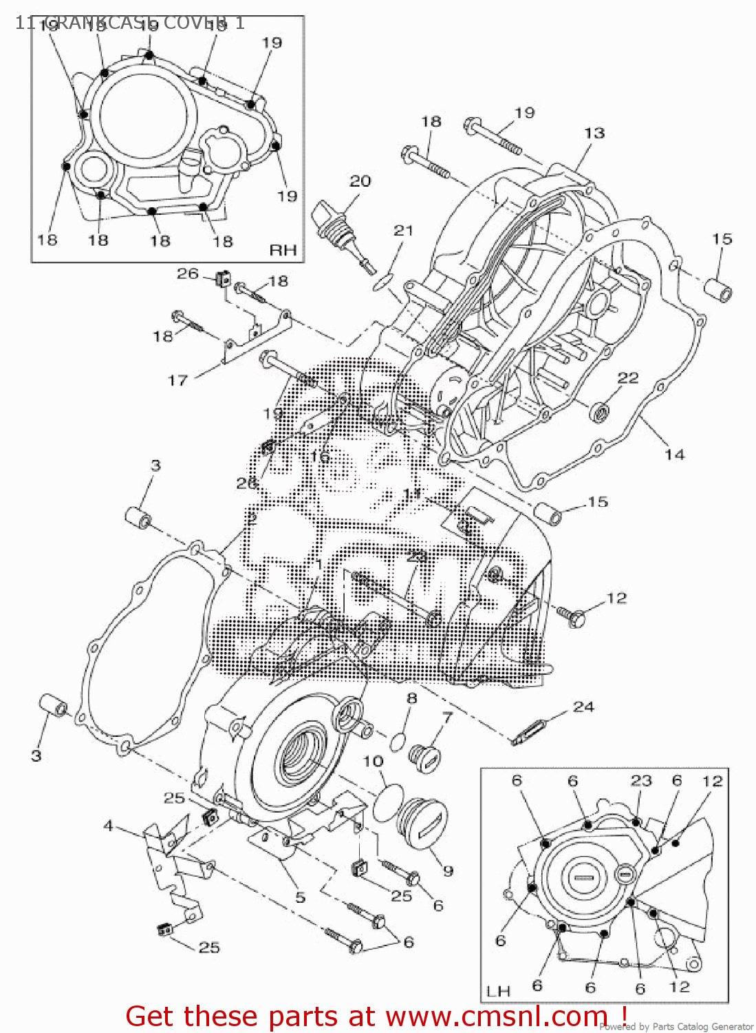 COVER, CRANKCASE 2 for MT125A 2015 5D7D EUROPE 1P5D7300EK order at CMSNL