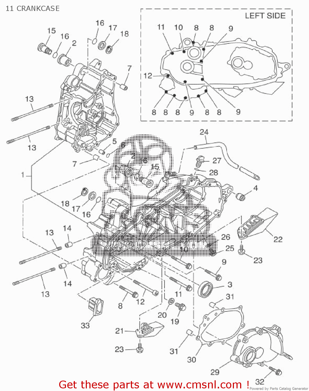 1SDE510000: Crankcase Assy Yamaha - buy the 1SD-E5100-00 at CMSNL