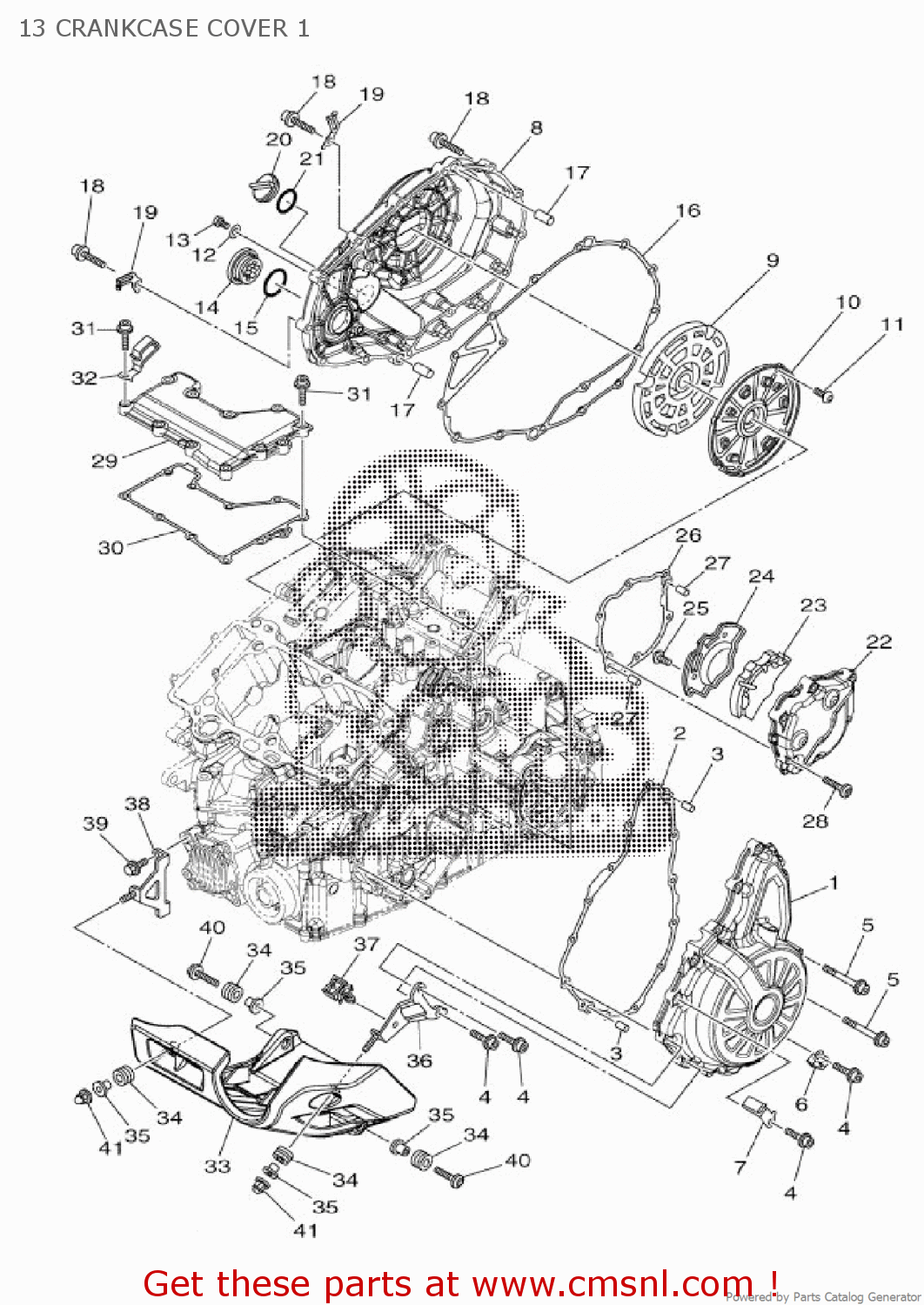 Yamaha COVER, CRANKCASE 3 23P1543100 Yamaha COVER, CRANKCASE 3 23P1543100