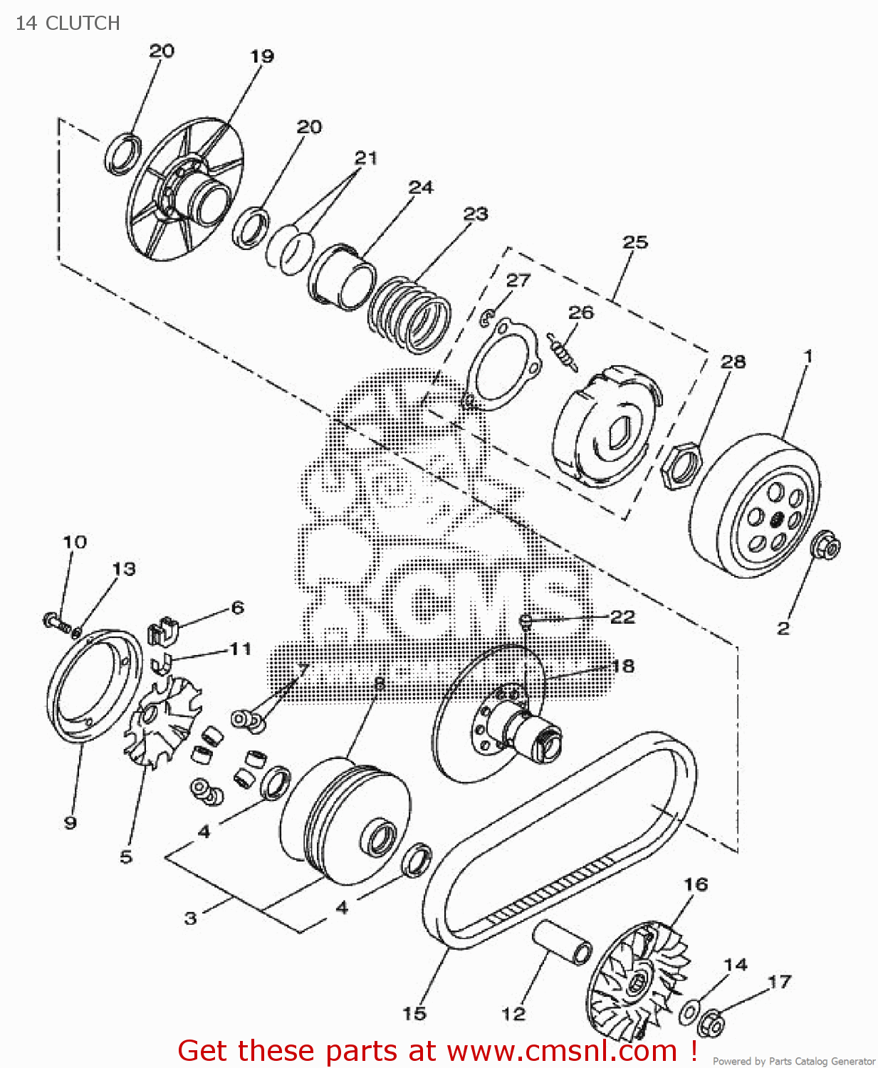 Yamaha SECONDARY SLIDING SHEAVE 37PE767010 Yamaha SECONDARY SLIDING SHEAVE 37PE767010