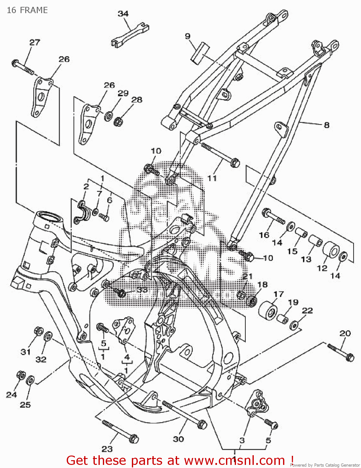 1SR2110100: Front Frame Comp. Yamaha - buy the 1SR-21101-00-00 at CMSNL