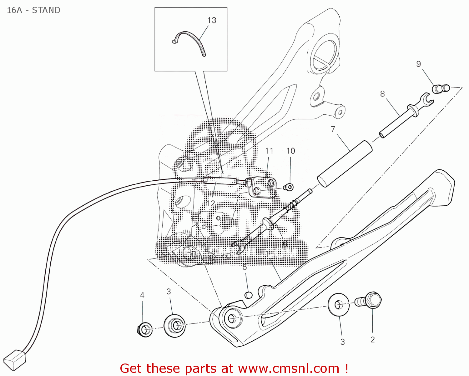 55611012AA Side Stand Ducati buy the 55611012AA at CMSNL