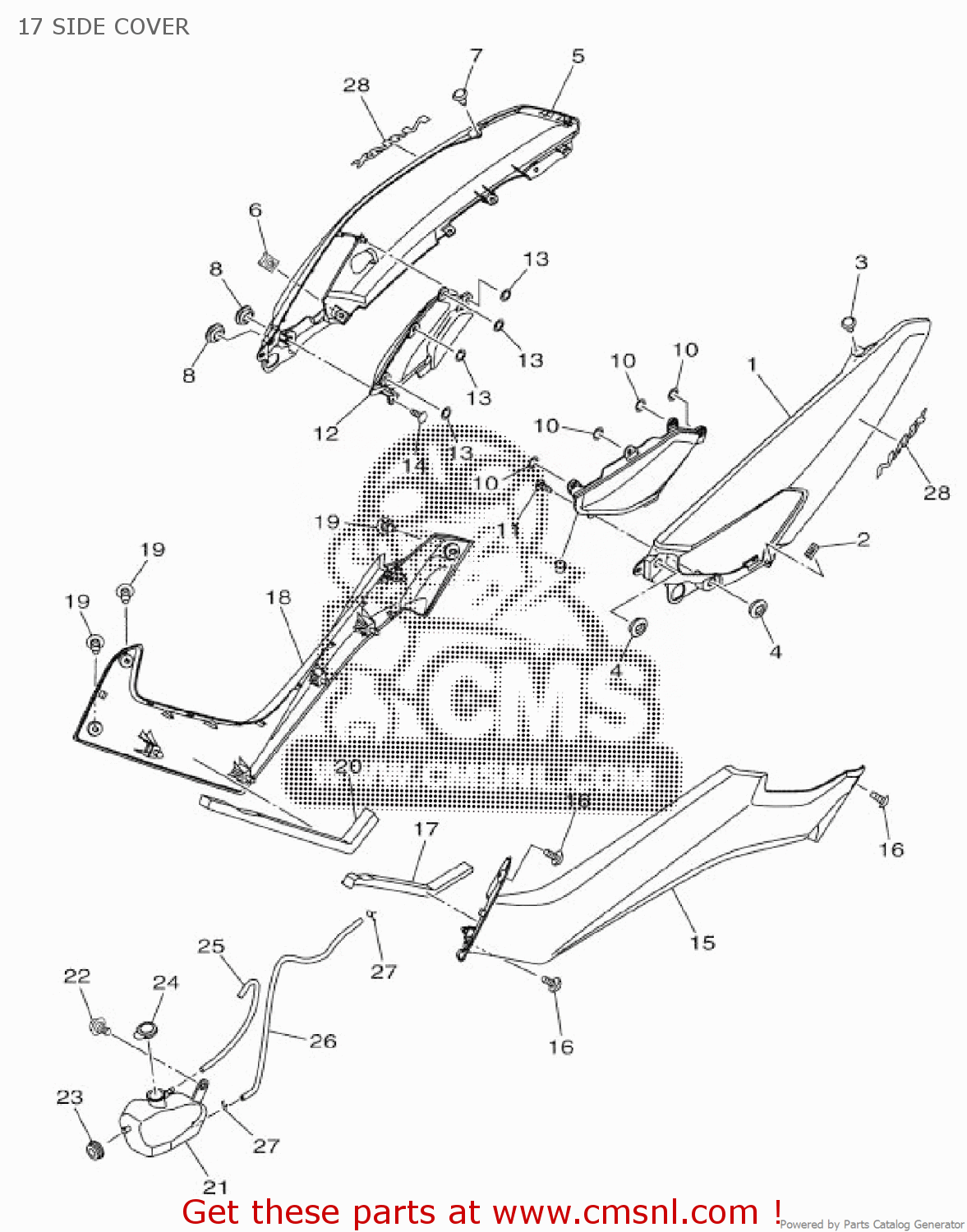 2DPF171100P2: Cover, Side 1 Yamaha - buy the 2DP-F1711-00-P2 at CMSNL