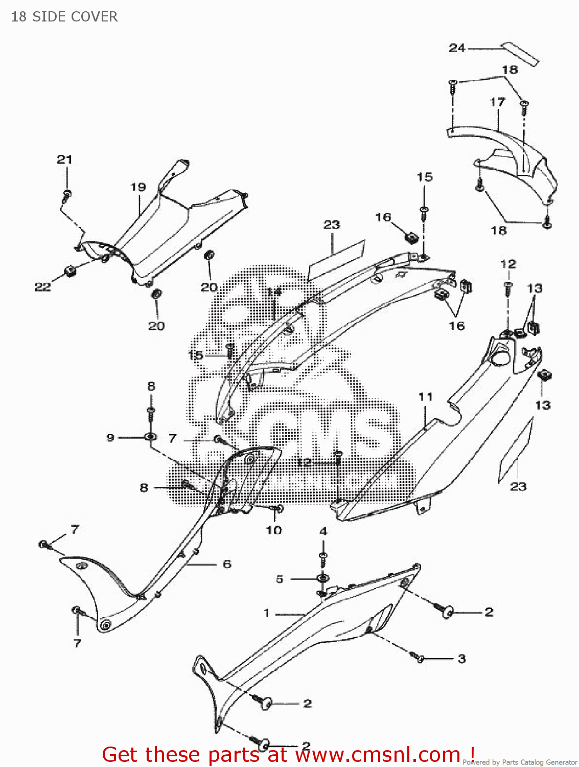 Yamaha COVER, SIDE 5 BWCM 5B2F171E00PA Yamaha COVER, SIDE 5 BWCM 5B2F171E00PA