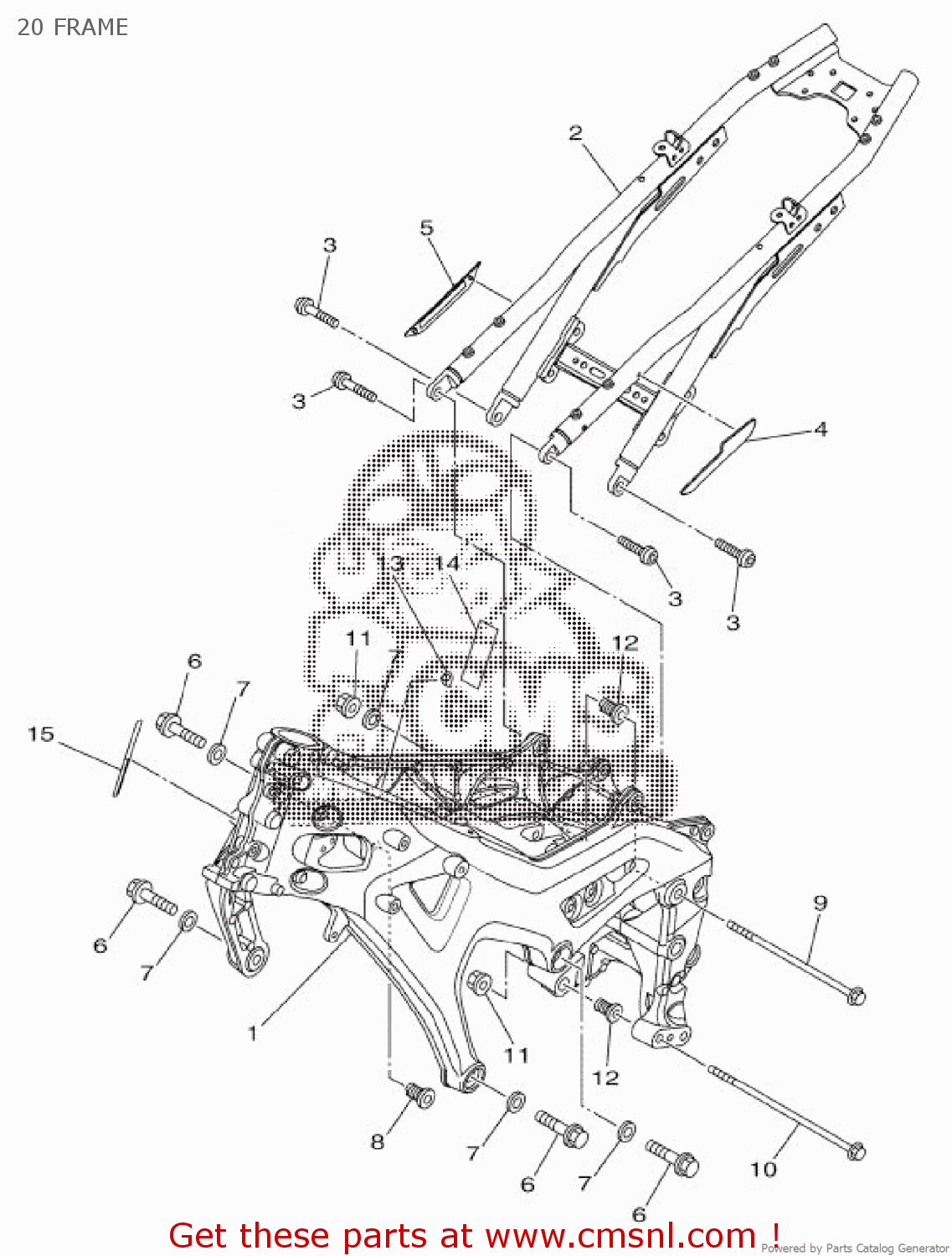 1rc2119000: Rear Frame Comp. Yamaha - Buy The 1rc-21190-00 At Cmsnl