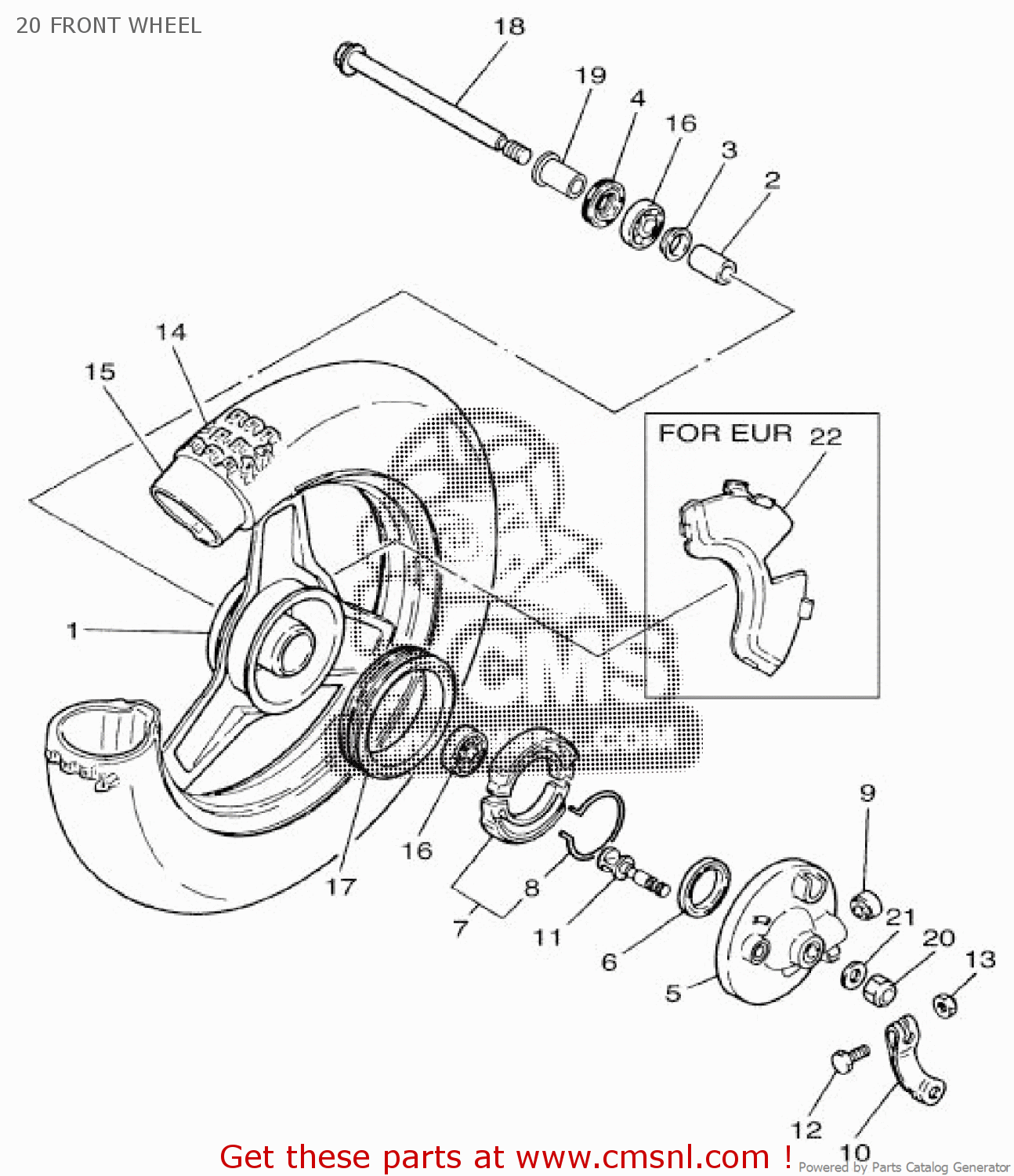 5M0251800033: Wheel Comp. Yamaha - buy the 5M0-25180-00-33 at CMSNL
