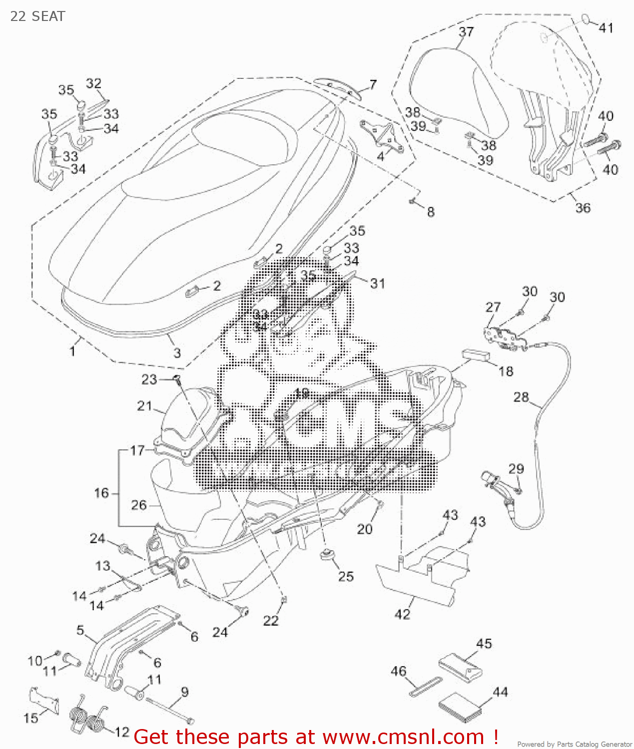 Yamaha BACK REST ASSY 37PF840F10 Yamaha BACK REST ASSY 37PF840F10