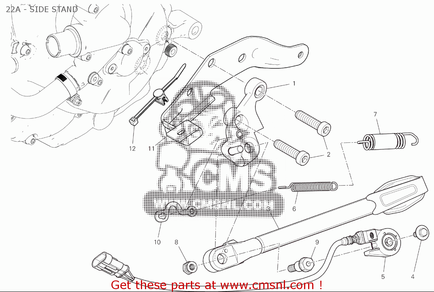 55610991BA Side Stand Ducati buy the 55610991BA at CMSNL