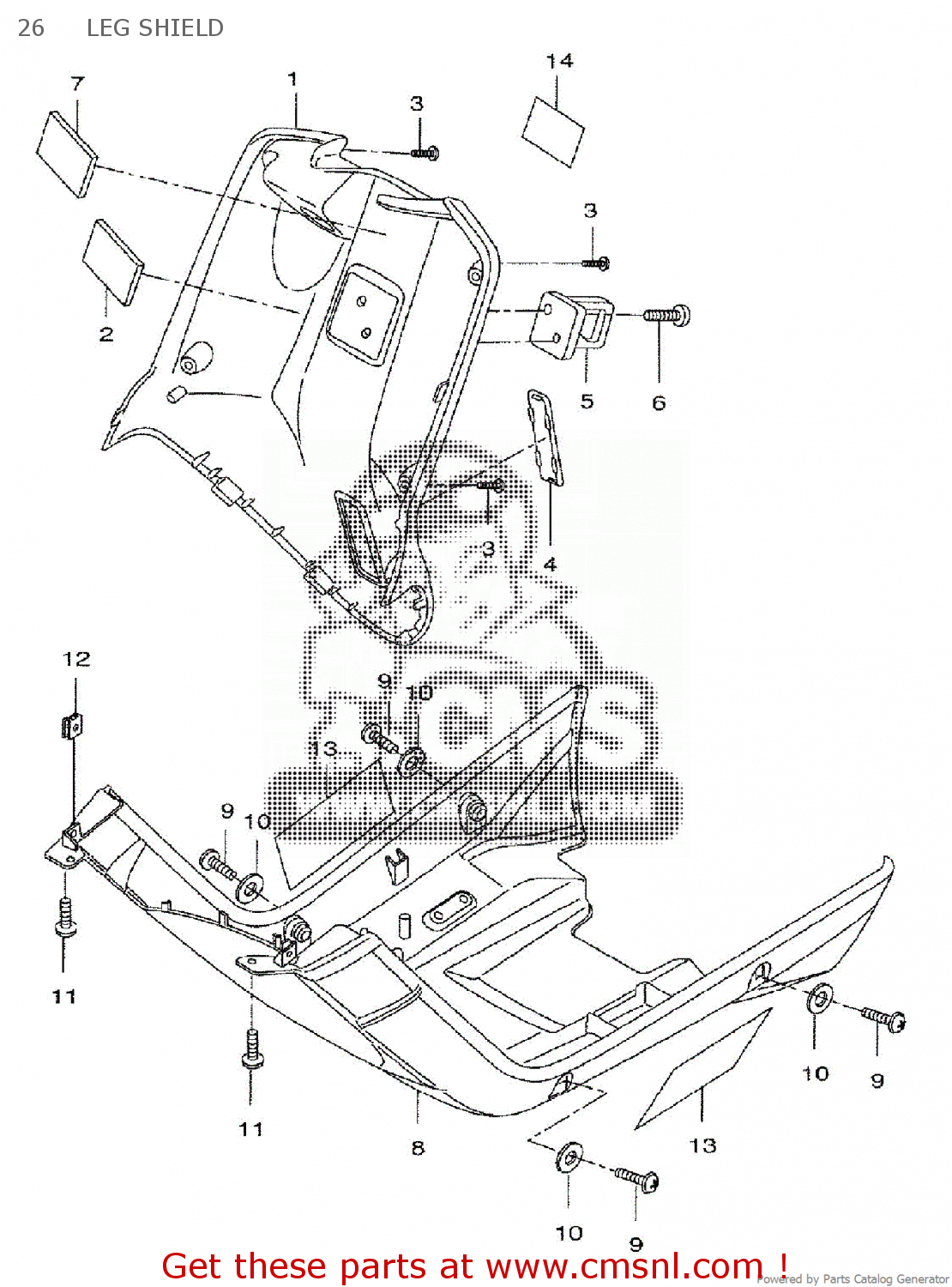 5WWF831101PH: Leg Shield 1 Mbl2 Yamaha - buy the 5WW-F8311-01-PH at CMSNL