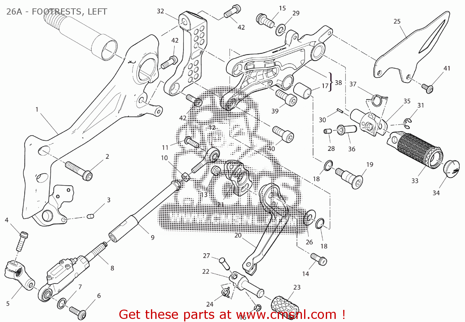 Ducati L.H. FOOT PEG HOLDER PLATE 96221061AA Ducati L.H. FOOT PEG HOLDER PLATE 96221061AA