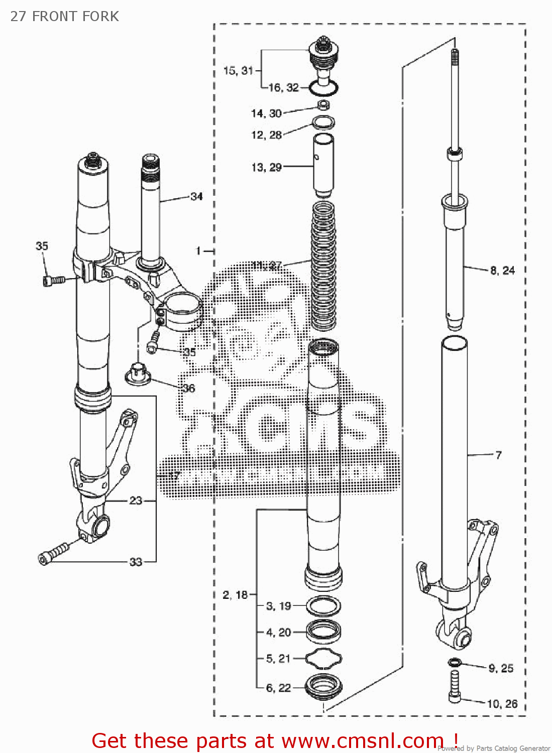 2D12310303 Front Fork Assy (r.h) Yamaha buy the 2D12310303 at CMSNL