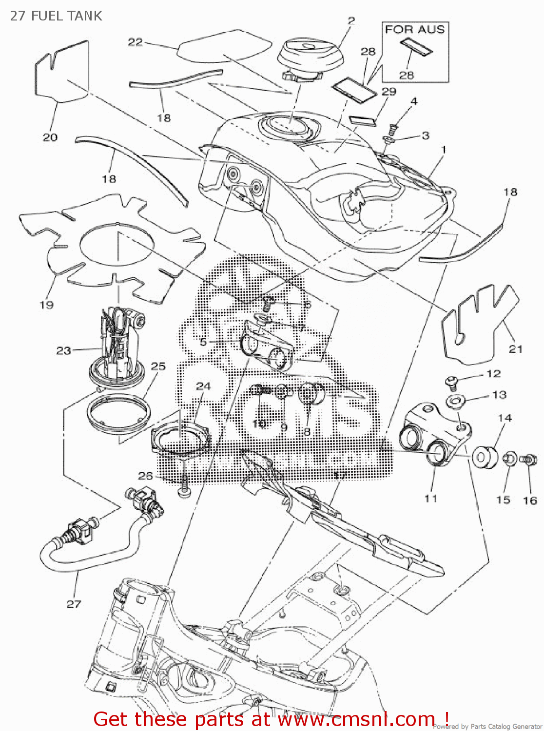 Yamaha BRACKET, FUEL TANK 1 3D72419100