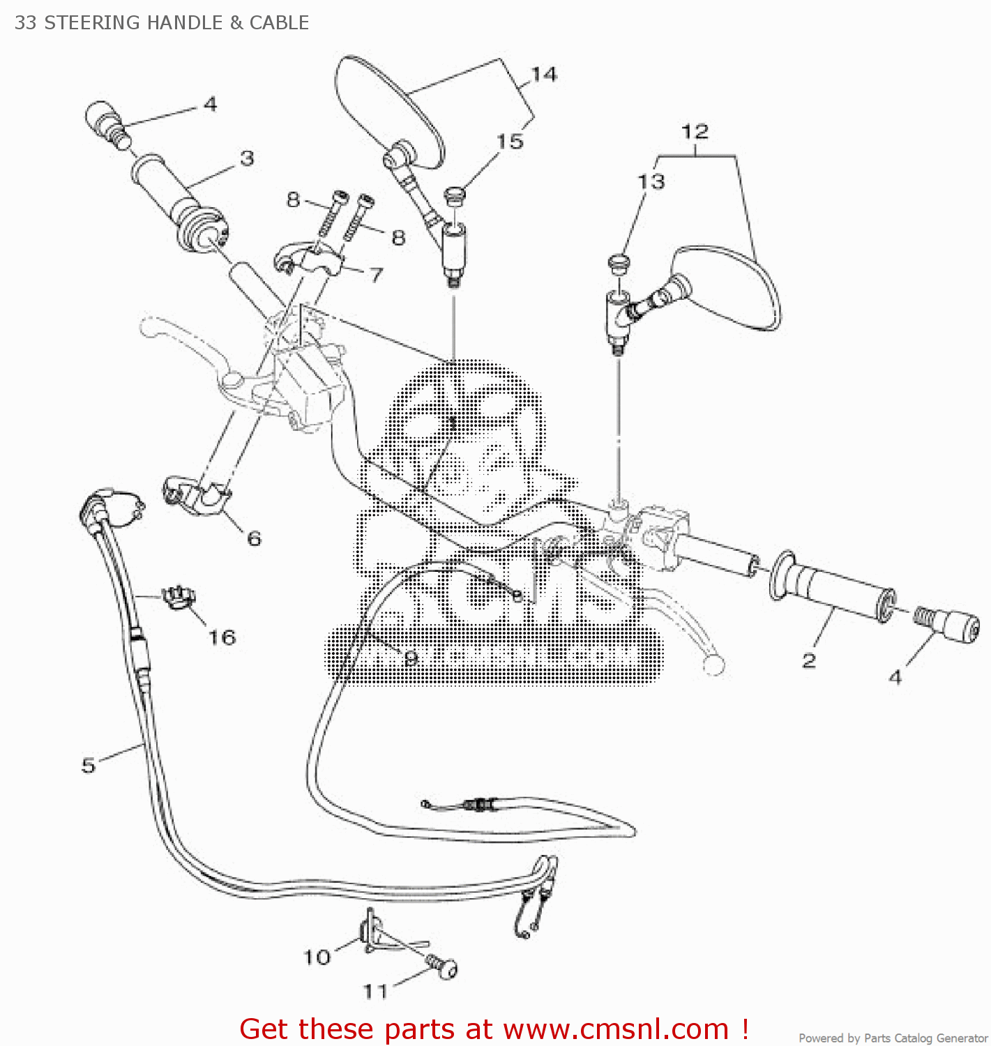 1B32628020 Rear View Mirror Assy (left) Yamaha buy the 1B32628020