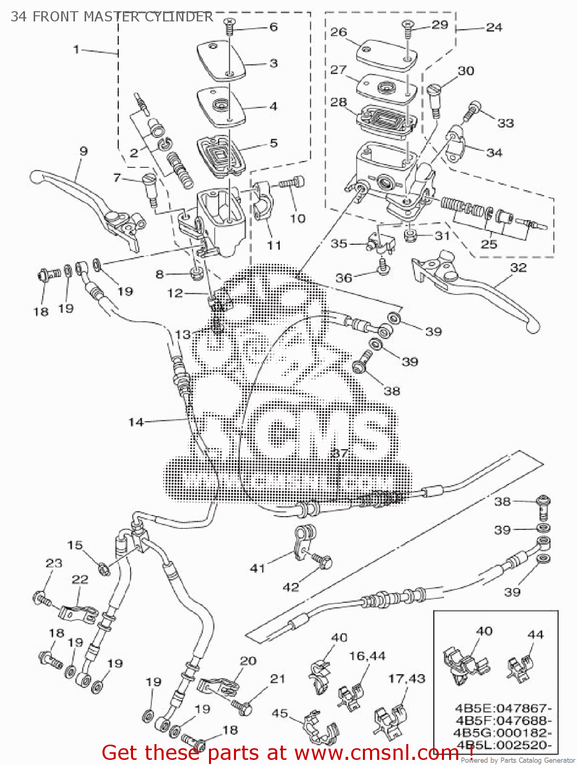 4B52584A02: Brake Hose Assy Yamaha - buy the 4B5-2584A-02 at CMSNL