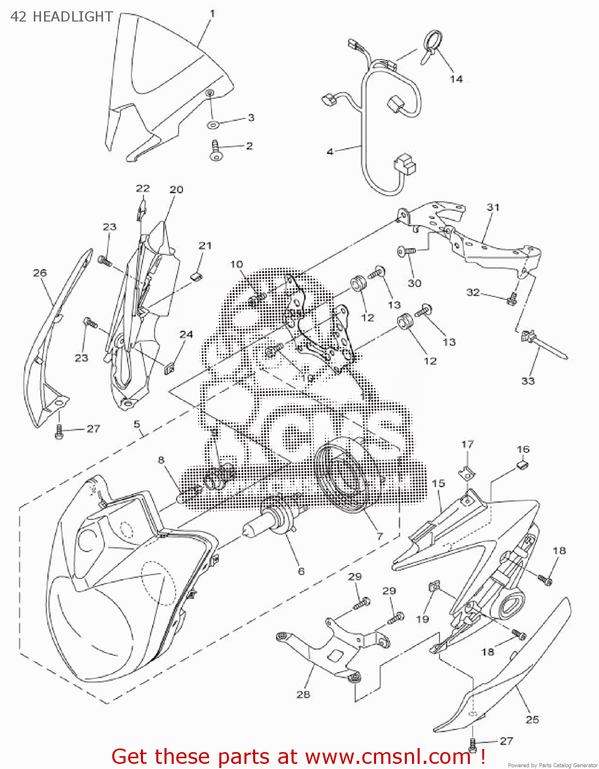 39P8430000: Headlight Assy Yamaha - buy the 39P-84300-00 at CMSNL