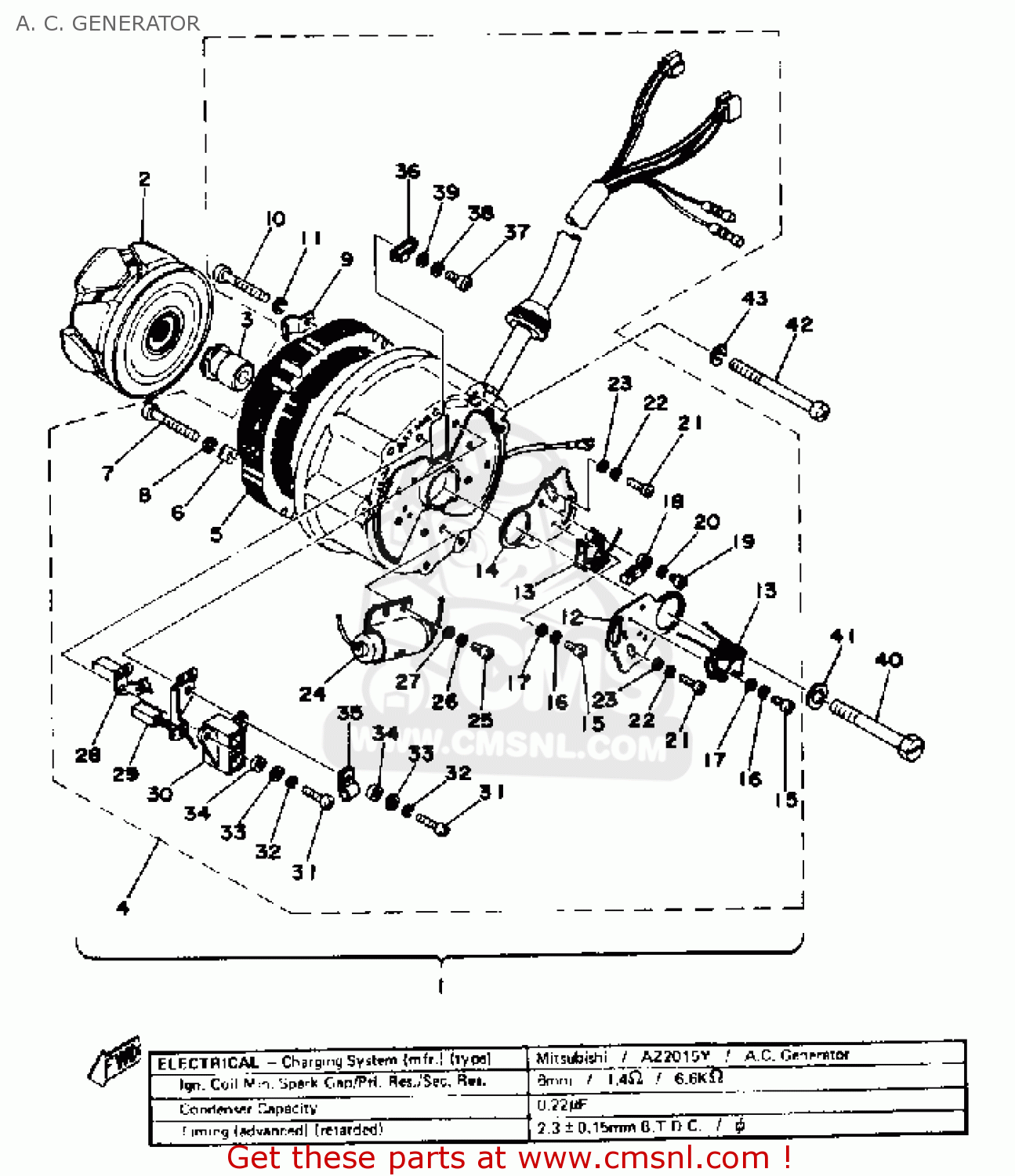 1A08164020: Armature Assembly For U.s.a. Yamaha - buy the 1A0-81640-20 ...