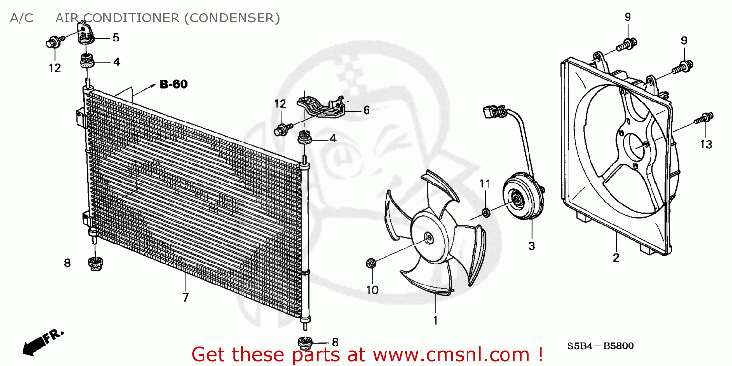 80110S5B003 Condenser Comp Honda buy the 80110S5B003 at CMSNL