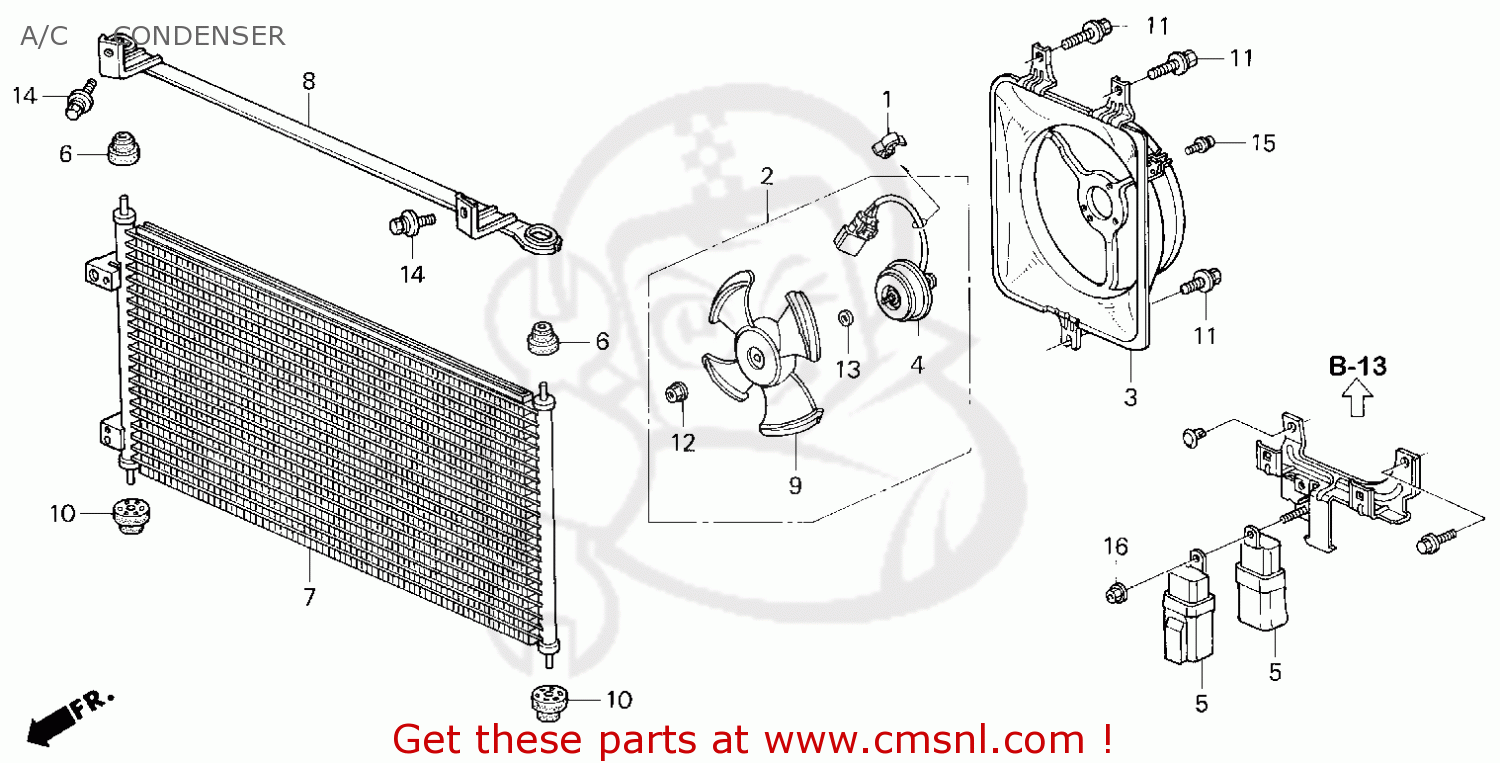 80110SV7A21: Condenser Comp Honda - buy the 80110-SV7-A21 at CMSNL