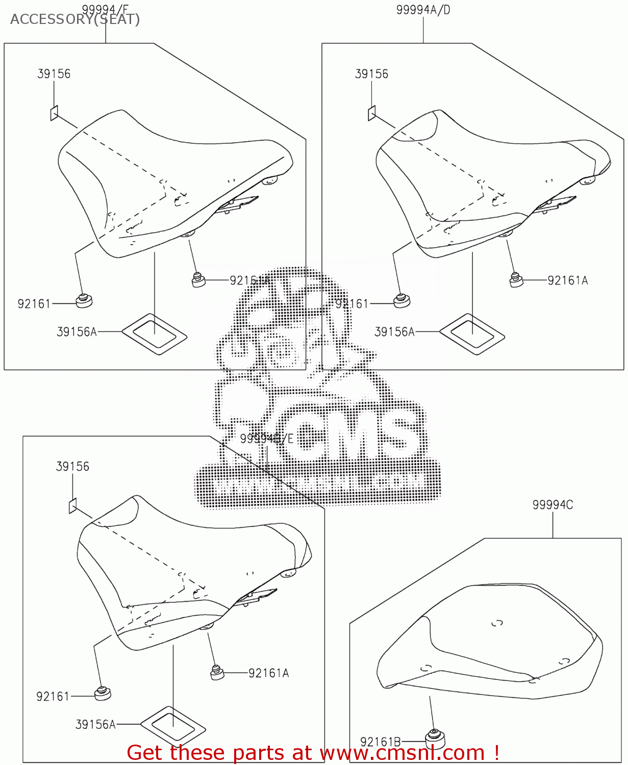 Kawasaki ACC.SEAT,RR(STD FOREU 999941123 Kawasaki ACC.SEAT,RR(STD FOREU 999941123