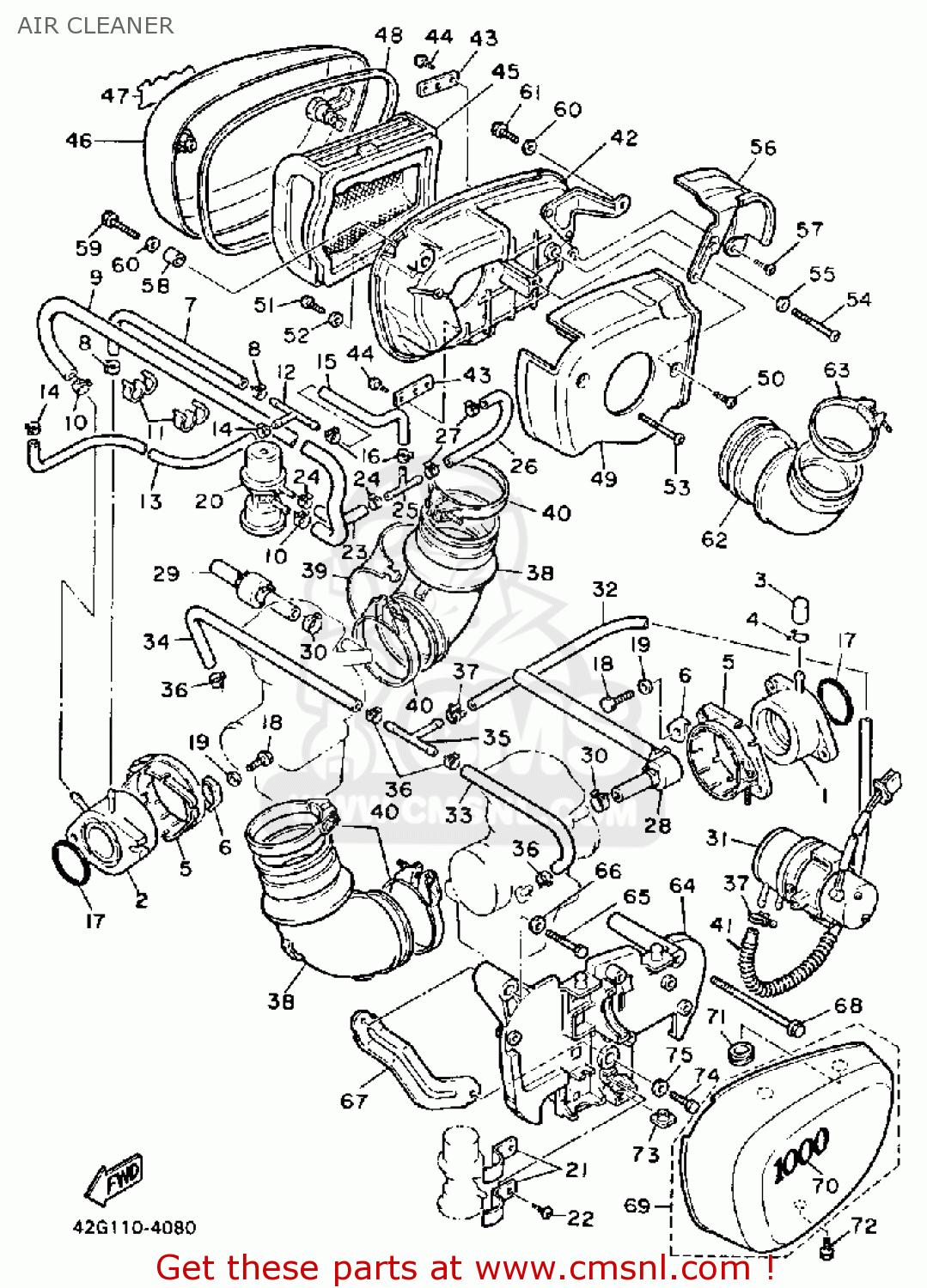 HOSE, VACUUM SENSING 1 for XV1000 VIRAGO 1985 (F) USA order at CMSNL