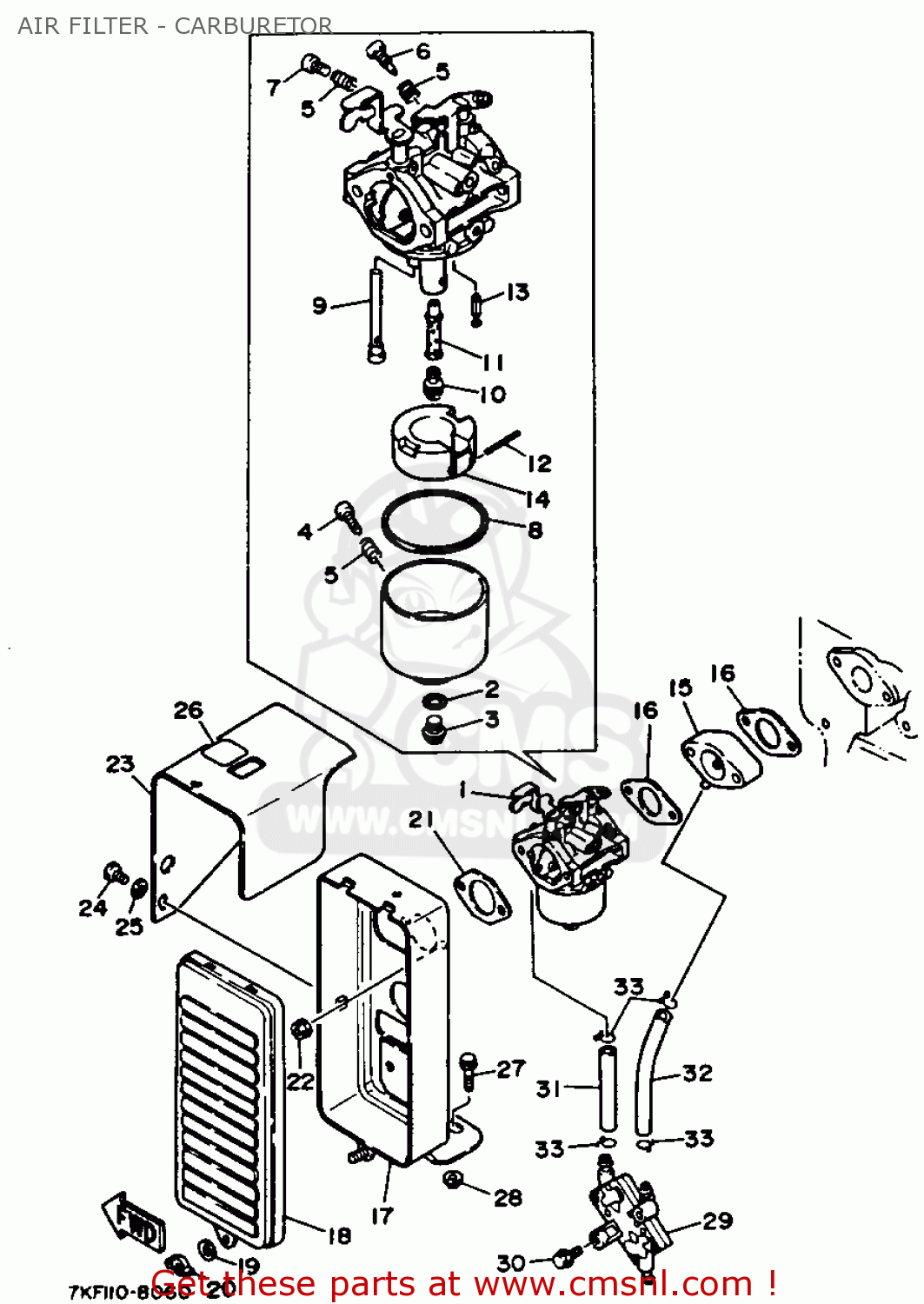7KF1450100 Carburetor Assy 1 Yamaha buy the 7KF145010000 at CMSNL
