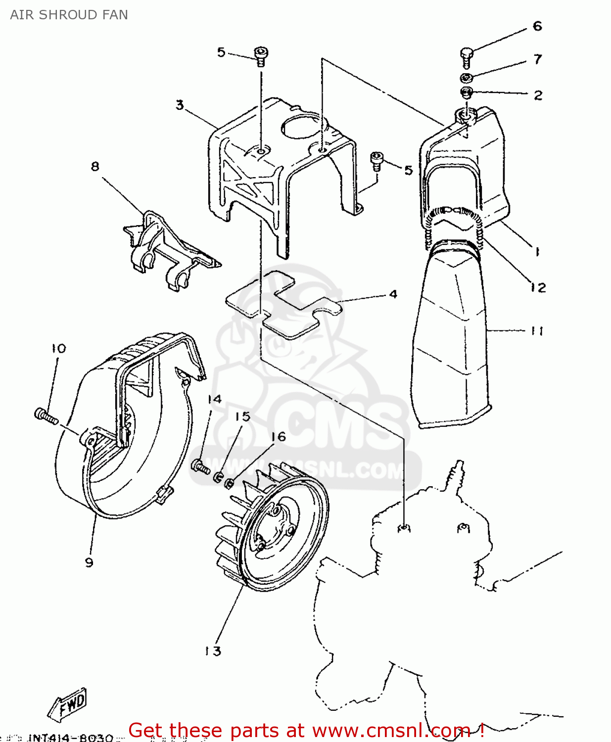 1NTE265100: Air Shroud, Cylinder 1 Yamaha - buy the 1NT-E2651-00 at CMSNL