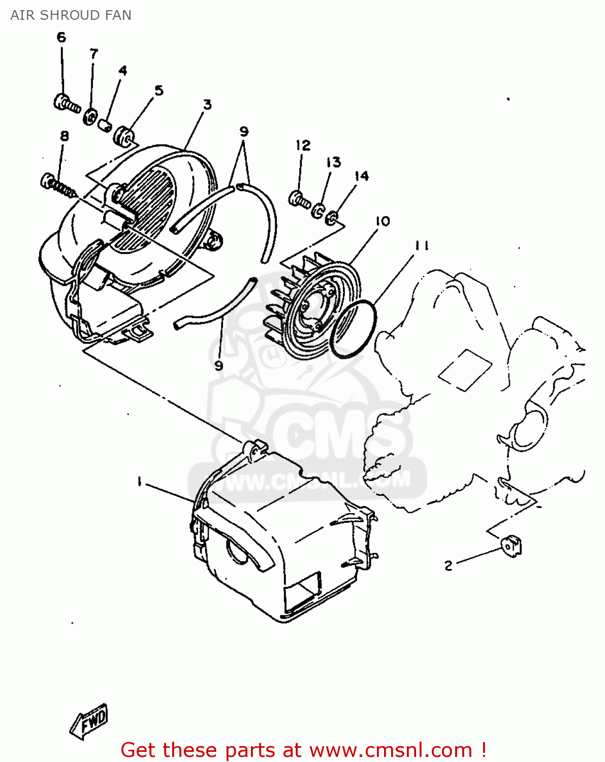 AIR SHROUD, CYLINDER 3 for YH50 2006 5UB8 SLOVENIA 1E5UB-300G1 - order ...