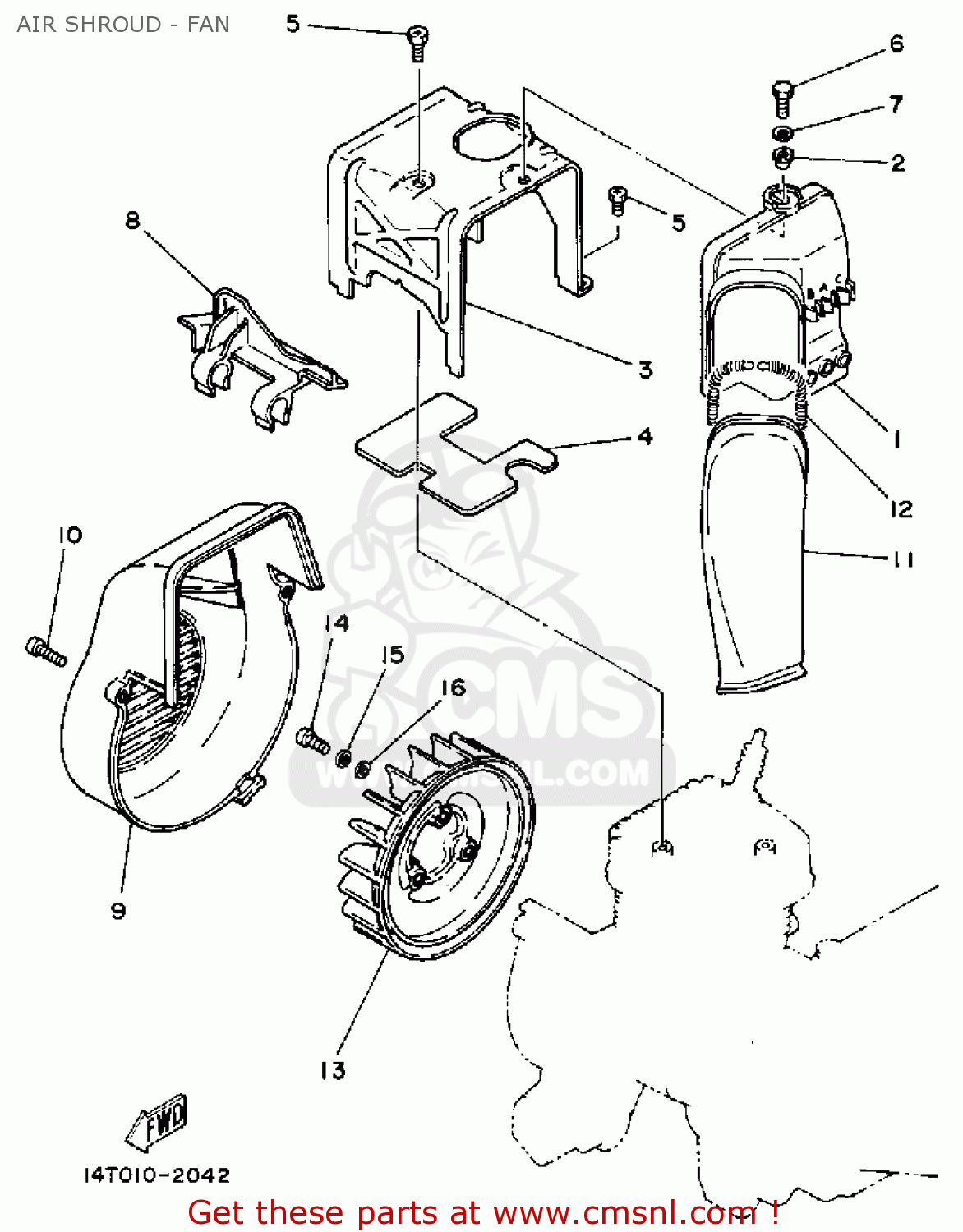 14t1265400: Air Shroud, Cylinder 4 Yamaha - Buy The 14t-12654-00 At Cmsnl