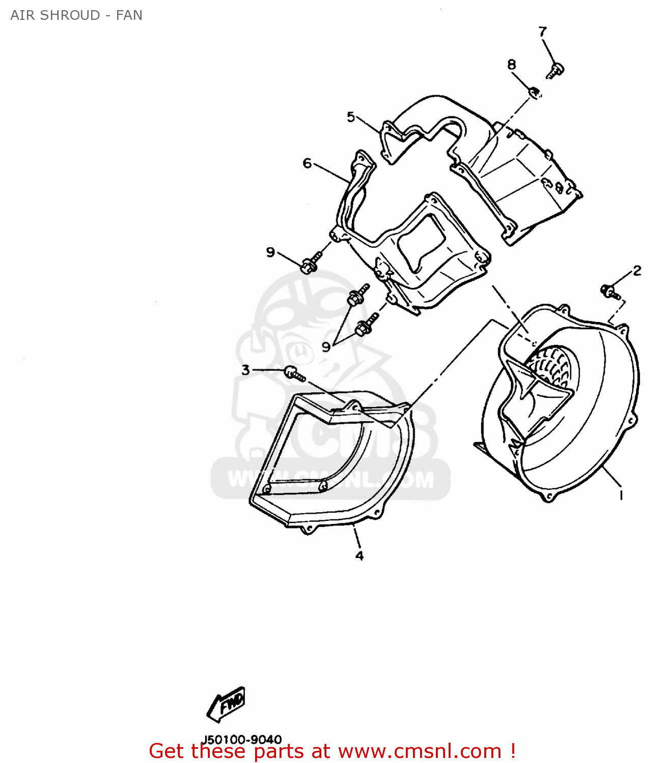 J381265101 Air Shroud, Cylinder 1 Yamaha buy the J381265101 at CMSNL