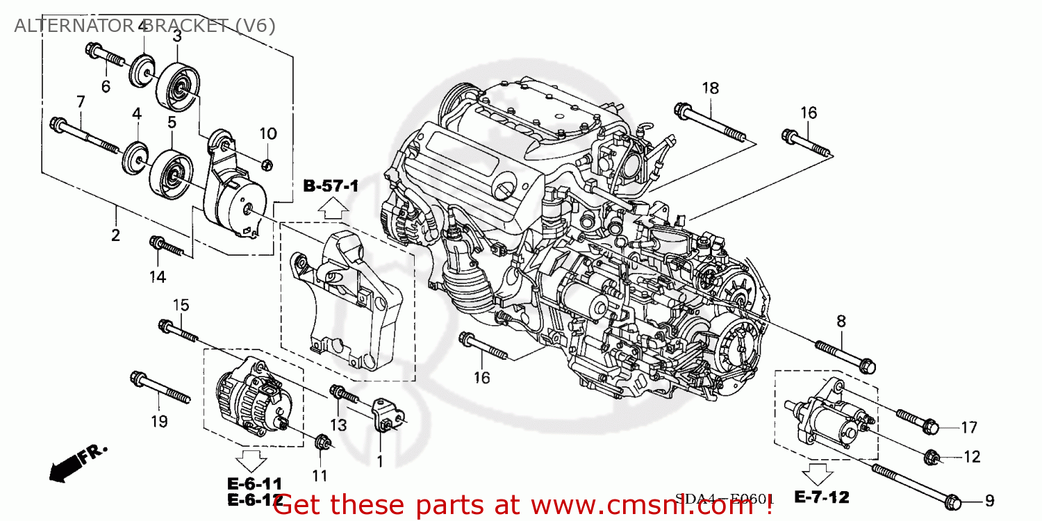 PULLEY COMP,IDLER for ACCORD COUPE 2003 (3) 2DR EX V6 (KA,KL) - order at  CMSNL