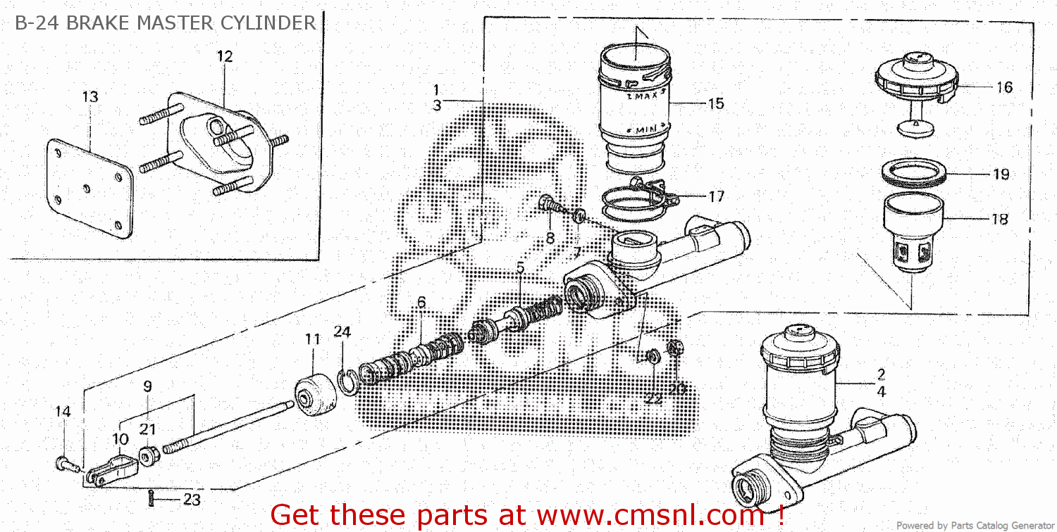 STAY, MASTER CYLINDER for CIVIC 3D 1300 1980 4SPEED order at CMSNL