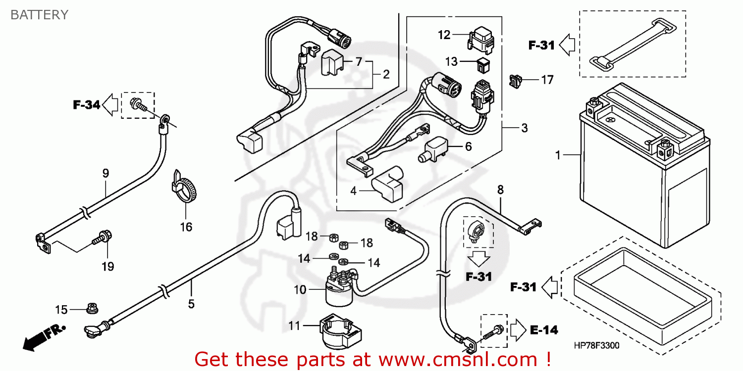 32405HP5600: Cable Start Motor Honda - buy the 32405-HP5-600 at CMSNL