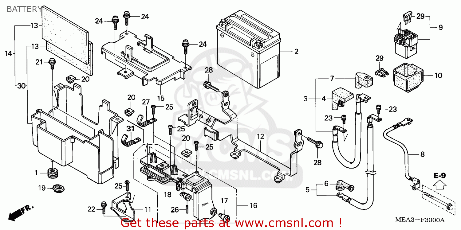 50326mea670: Cover,battery Box Honda - Buy The 50326-mea-670 At Cmsnl